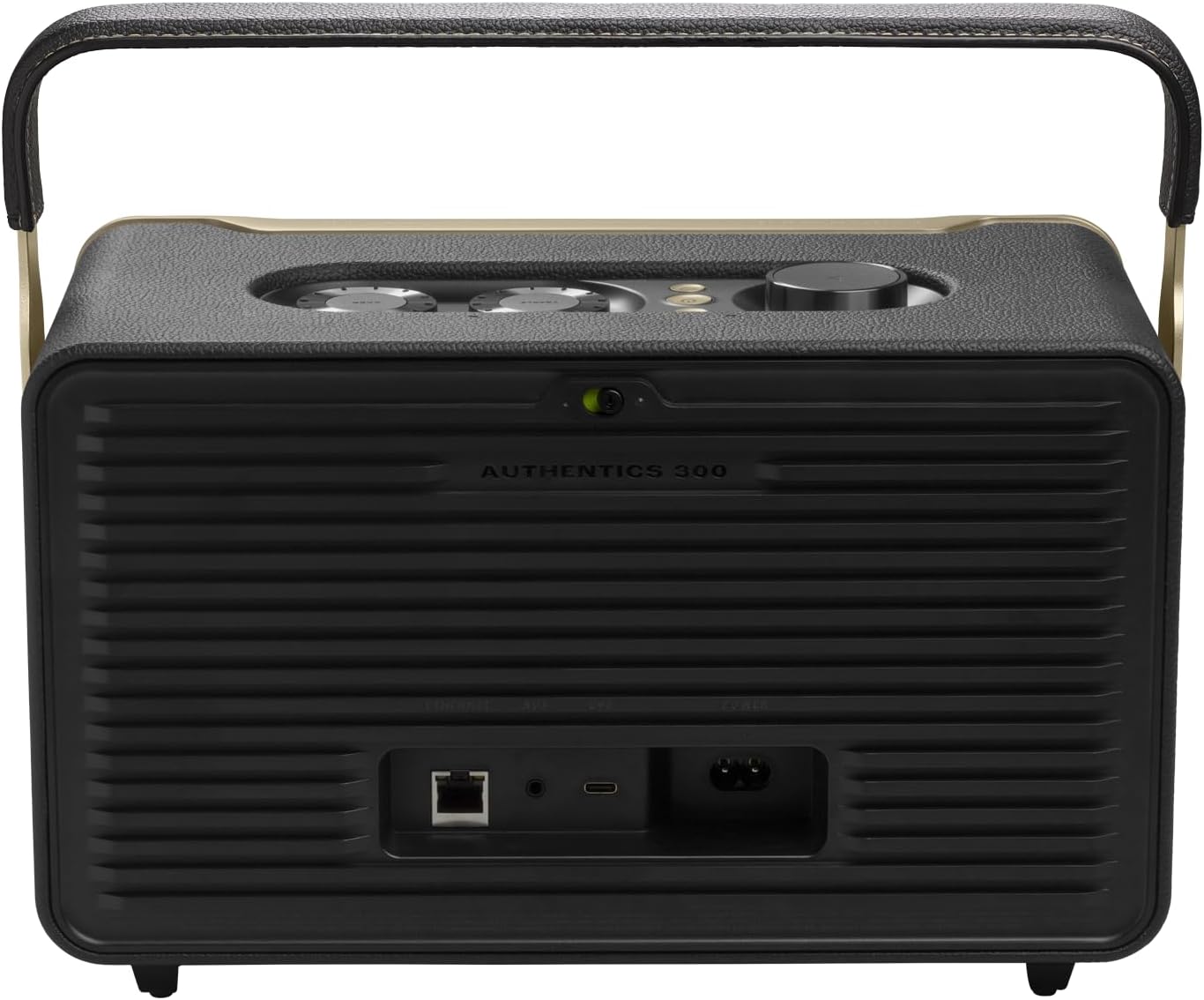 JBL Authentics 200 Smart Home Lautsprecher – 70er Jahre Retro-Design Bluetooth Box – Mit Quadrex Grill, Google Assistant, Alexa, AirPlay und JBL One App – Schwarz