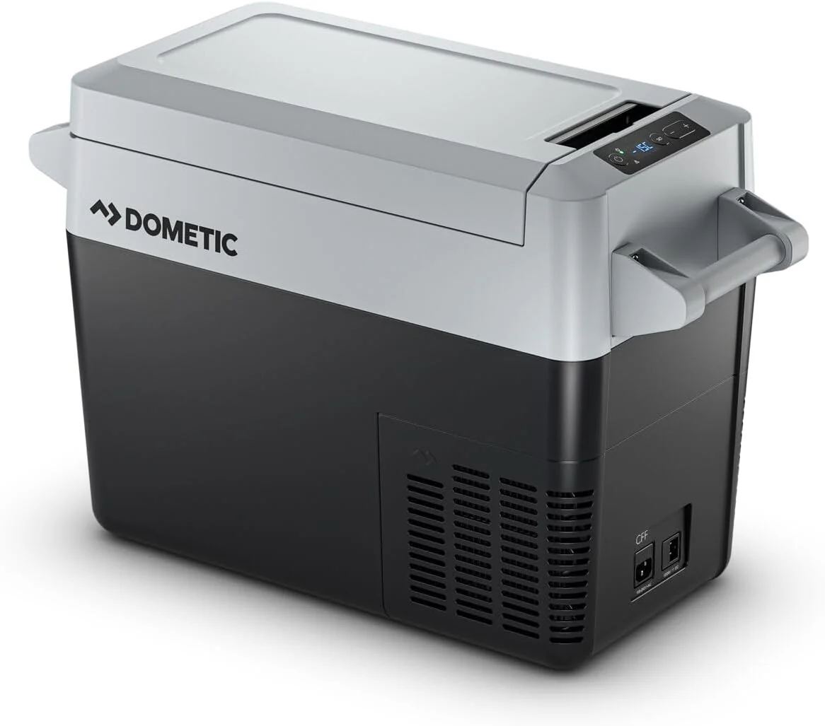 DOMETIC CFF20 kompresszoros hűtőláda 21L – 12/24V és 100–240V – Elektromos hűtő- és fagyasztóláda autóba, lakóautóba, kempingezéshez, kamionba és hajóba – Hőmérséklet-tartomány +20 °C és –18 °C között