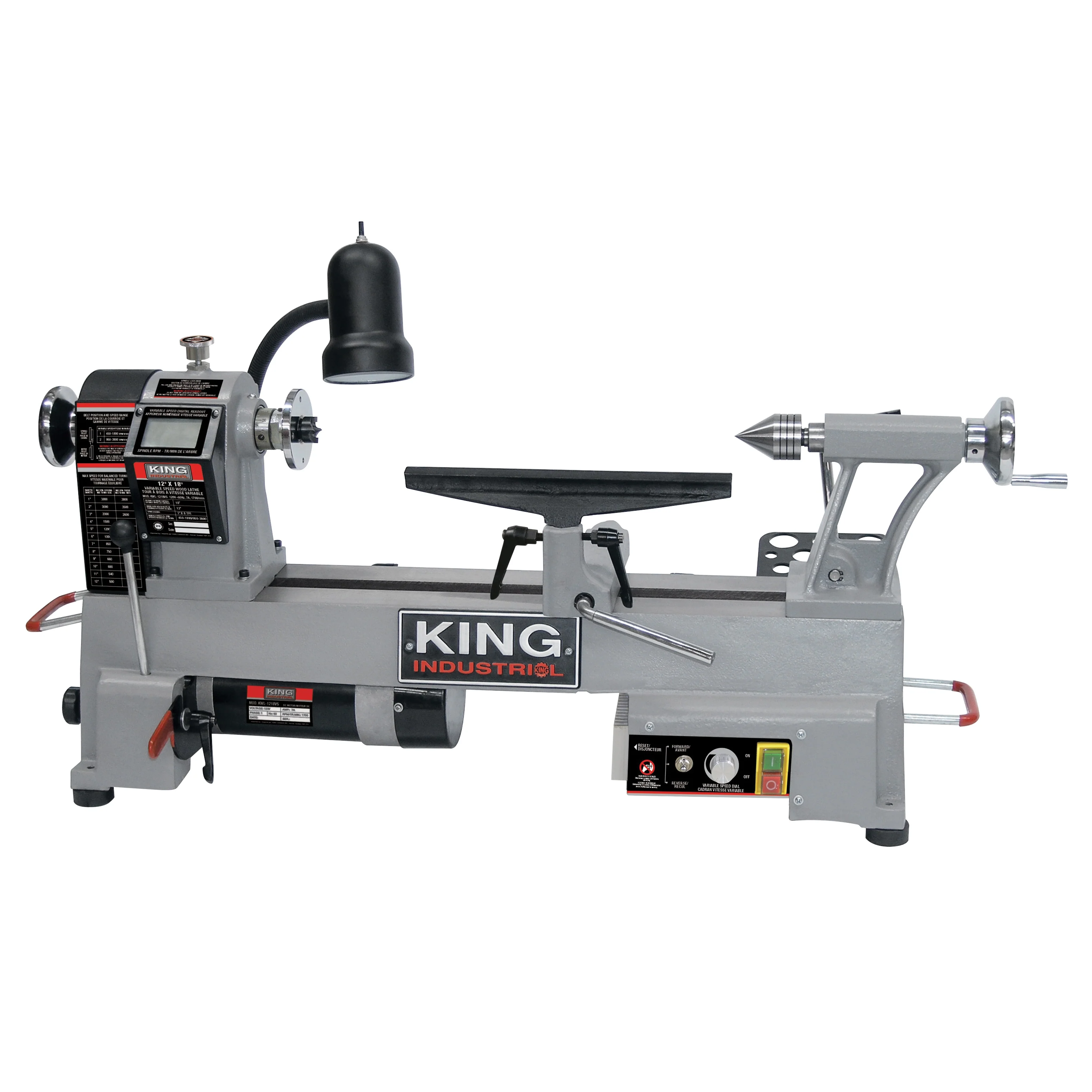 King Canada KWL-1218VS  ~  Variable speed wood lathe with digital readout (12 inch x 18 inch)