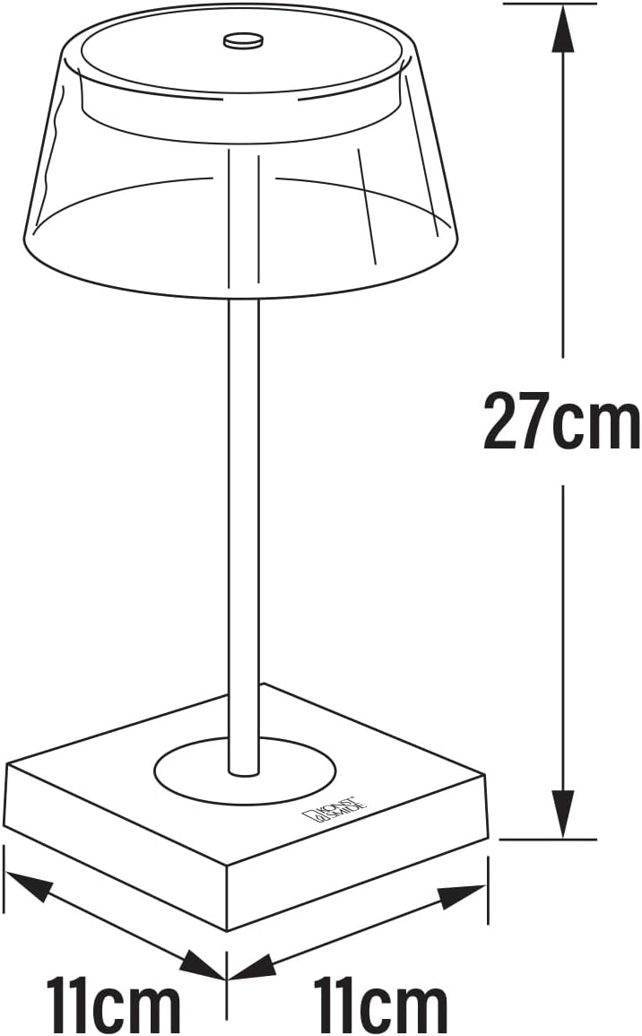 2er Set Wiederaufladbare Akku Tischleuchten mit USB Anschluss, Schwarz Höhe 27cm