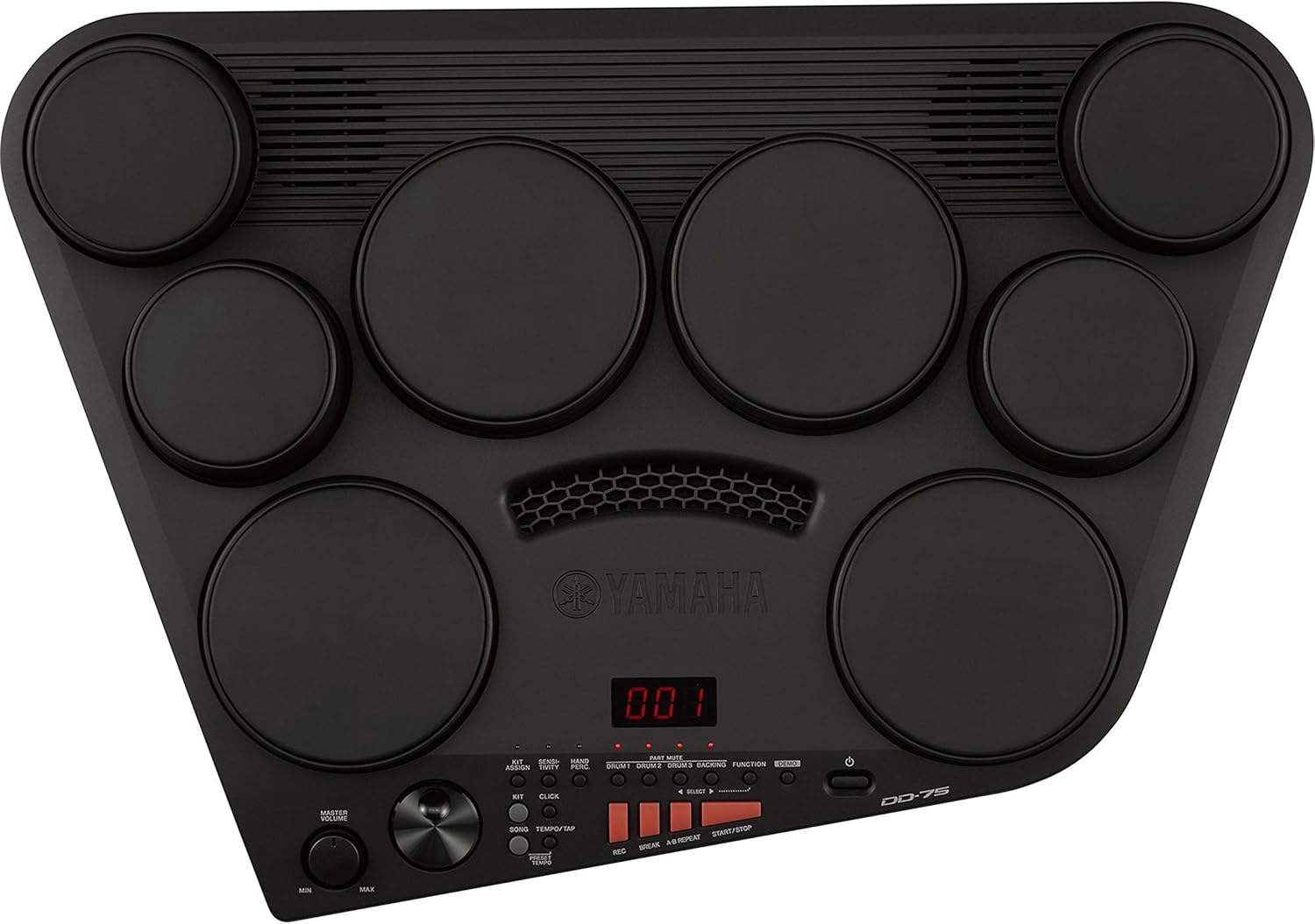Yamaha DD-75 - Batería electrónica portátil con 8 pads de batería sensibles a la pulsación, conjunto con control de volumen y conexión para auriculares, color Negro