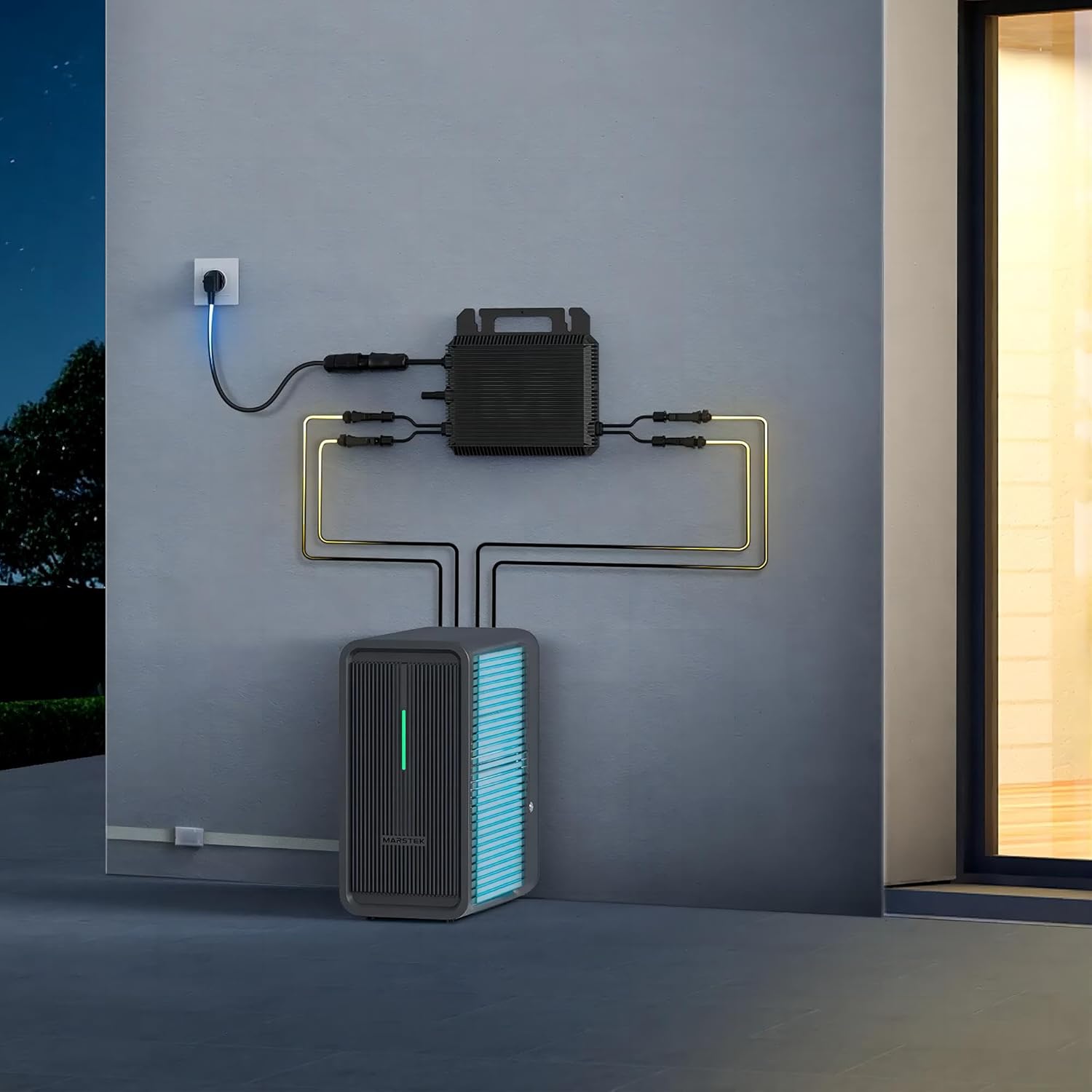 Balkonkraftwerk mit Speicher B2500, 6000 Ladezyklen, 1600W Max. 1600W PV-Eingang & 800W Ausgang Erweiterbar auf 8960Wh, IP65,0% MwSt - Nur für Privatpersonen