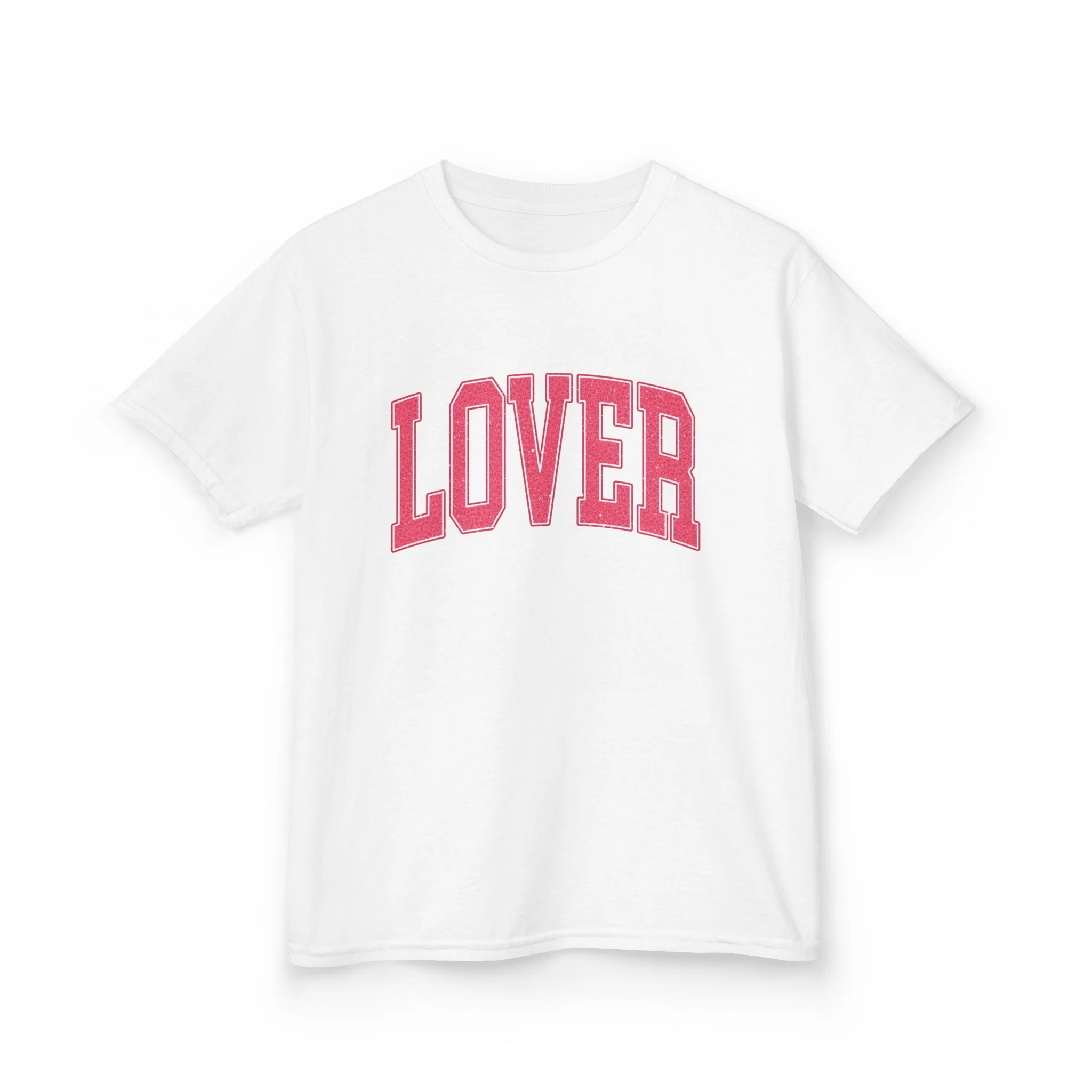 Lover Pink Arch Text Kids Tee | Valentine Kids Shirt