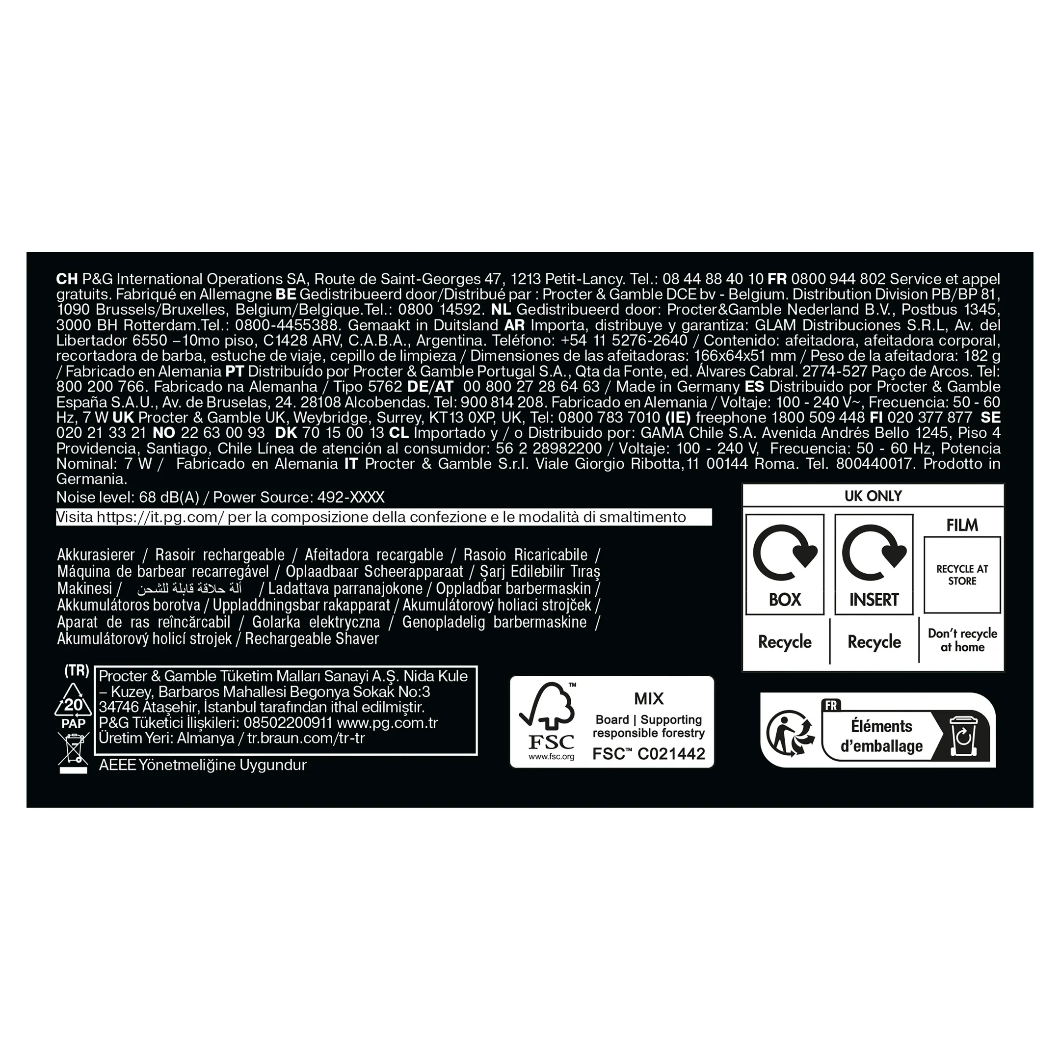 Braun Elektrisch scheerapparaat Series 6 62-S1650s
