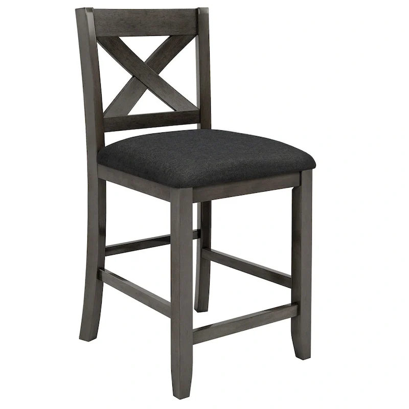 5-Piece Rustic Dining Set with Wooden Bar Table & 4 Chairs