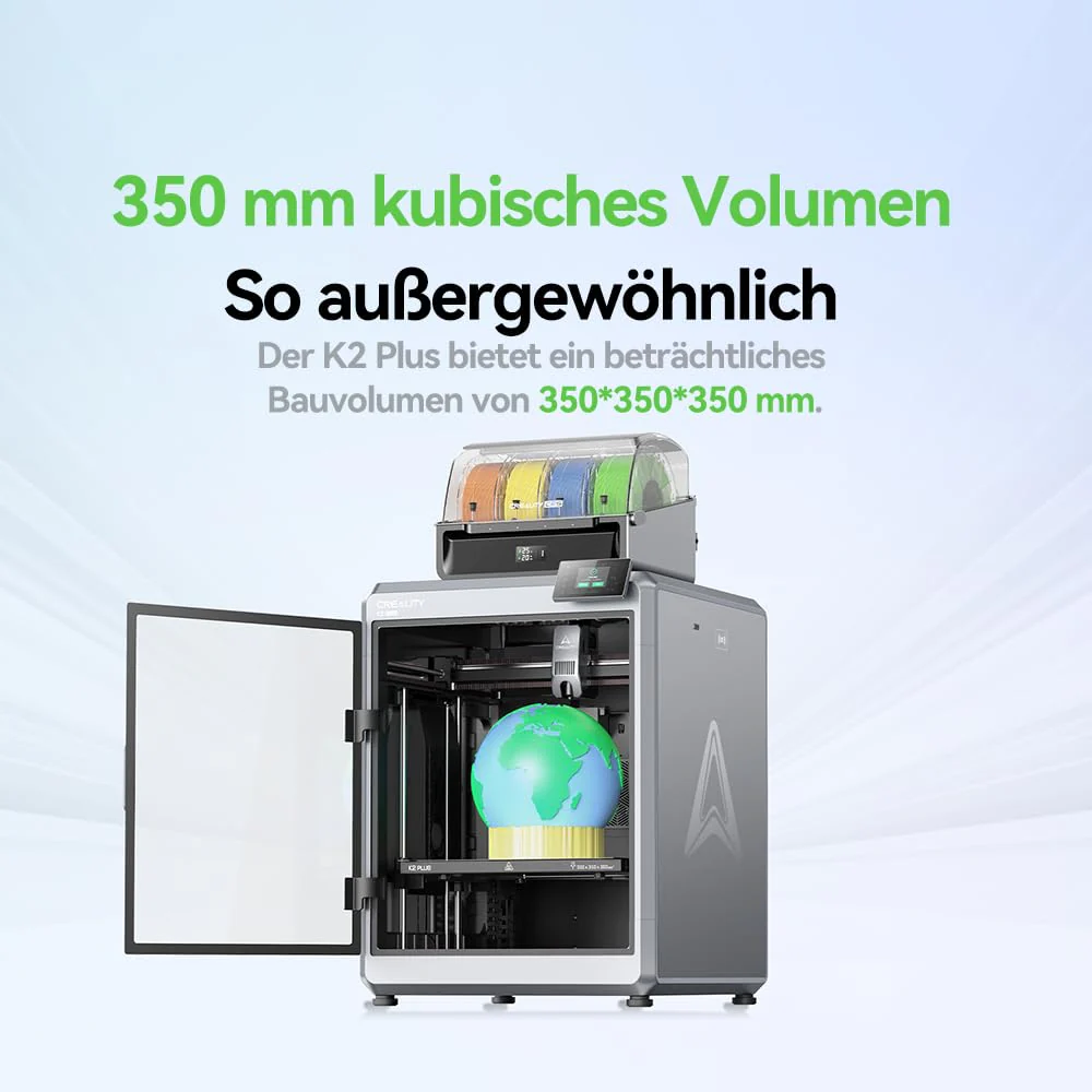 Creality K2 Plus Combo 3D-Drucker, 16-Farben Multimaterial-Druck, 350³mm XXL-Bauraum, Servo-Direktantrieb, Dual-KI-Kameras, Ultra-Leise