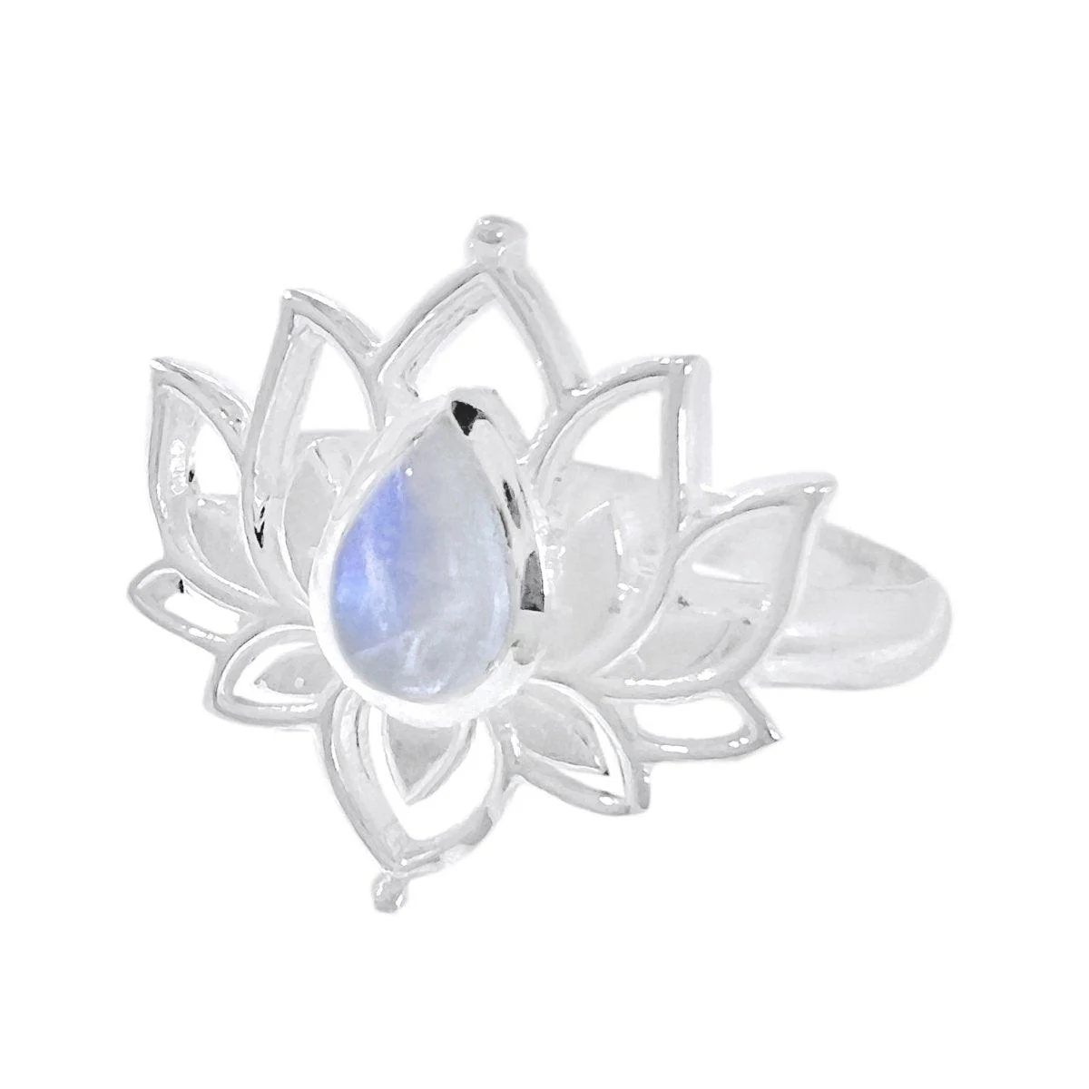 Laihas Opulent Lotus Flower Moonstone Ring