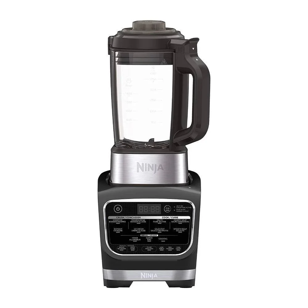 Ninja Foodi Hideg & Meleg Turmixgép 1400 csúcsteljesítménnyel, tapadásmentes üvegkancsóval (HB152), 64 oz, fekete