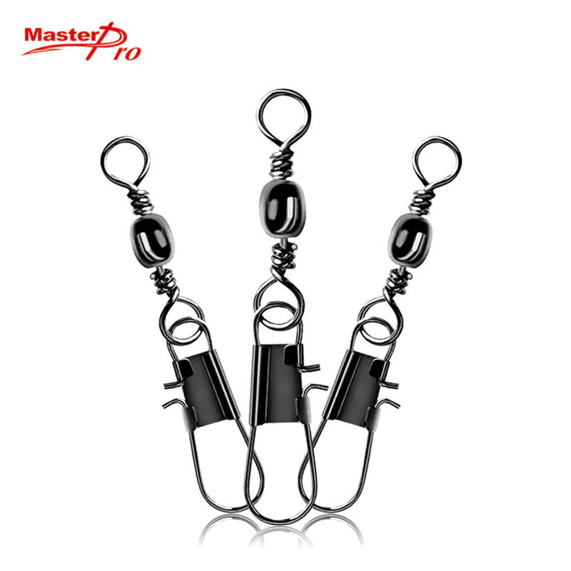 50 x Barrel Swivels+InterlockSnap Size 7# Fishing Tackle