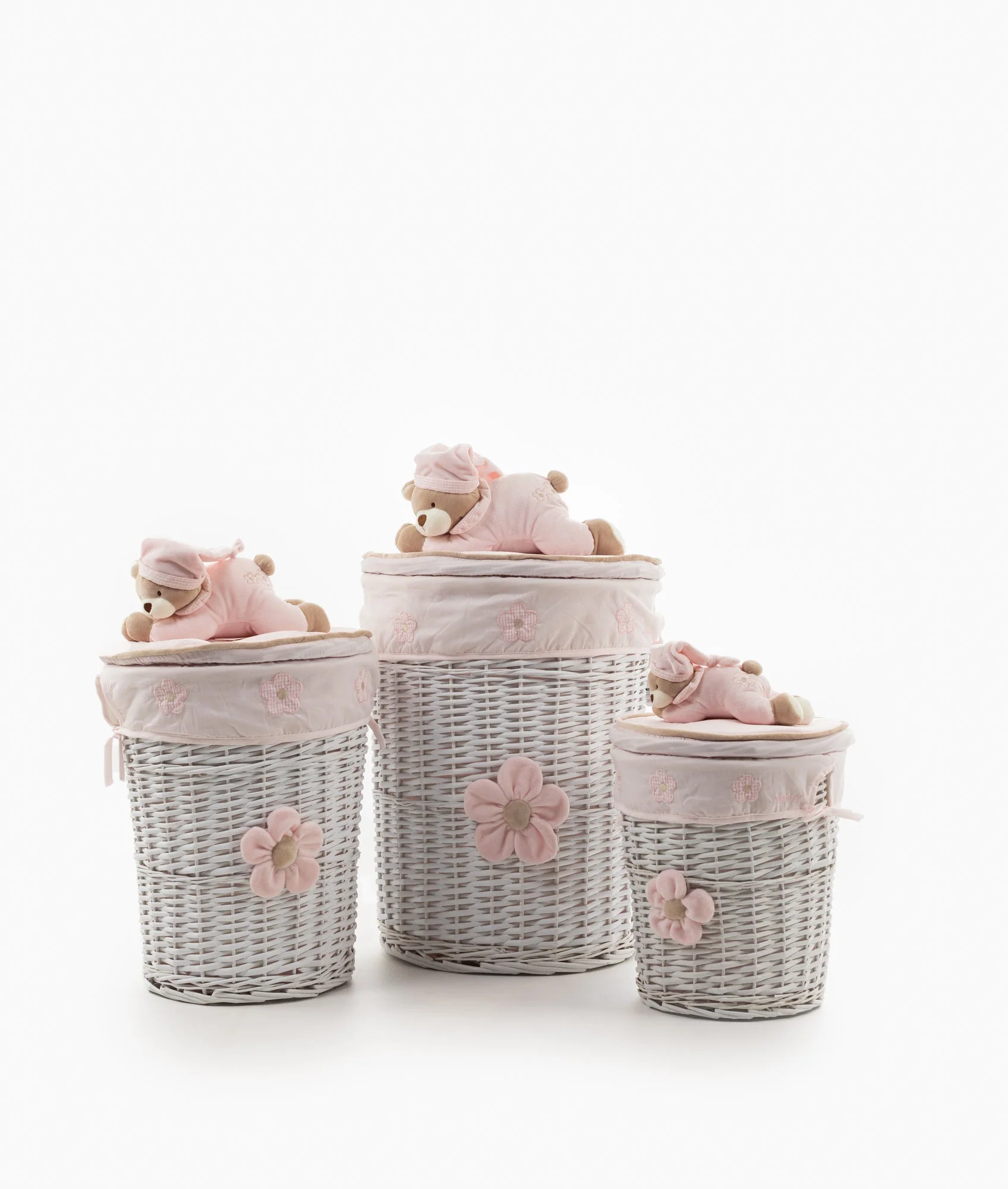 Round Laundry Basket Set | Pink