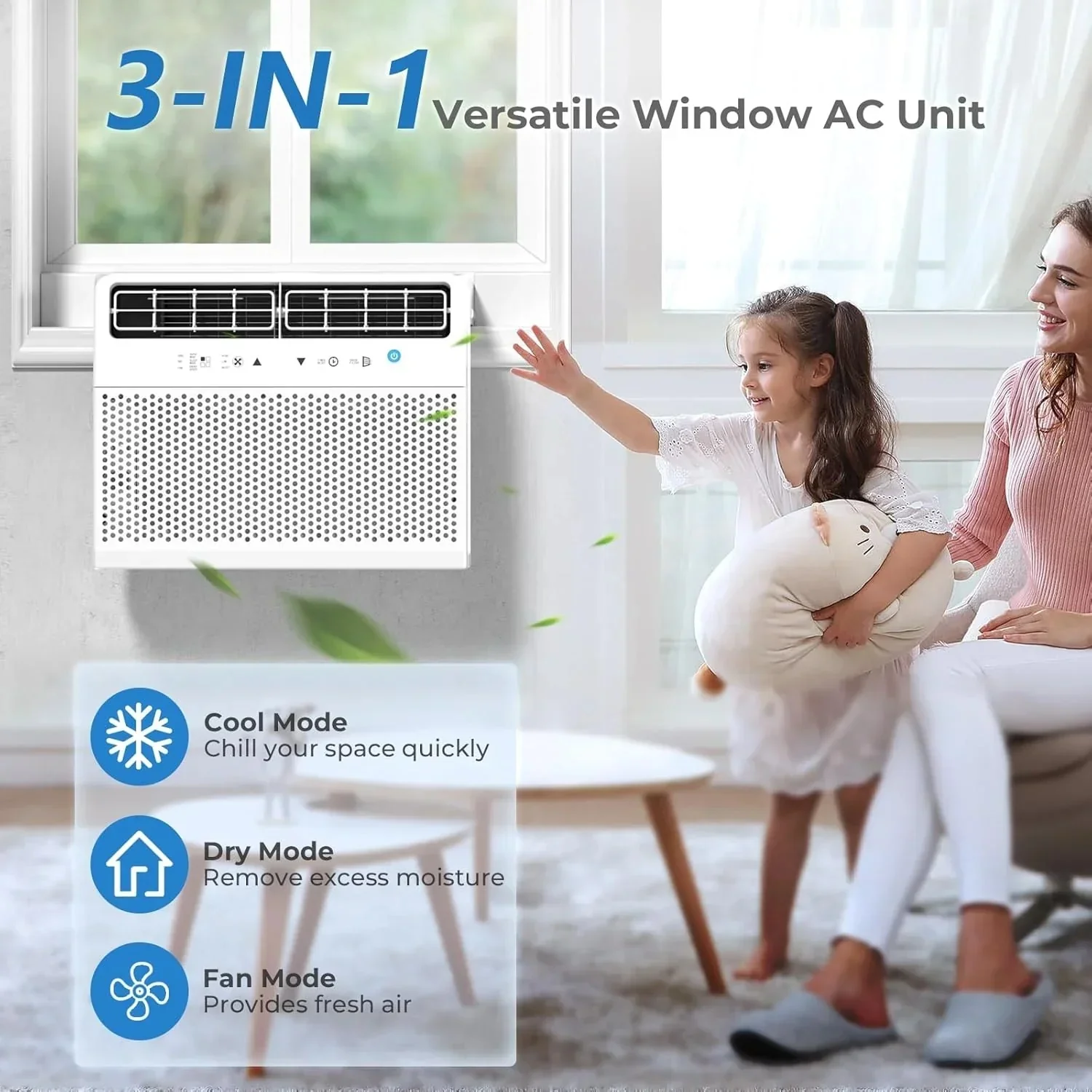 Antarctic Star U-shaped window air conditioner 12000 BTU Ultra-quiet window air conditioner Cools