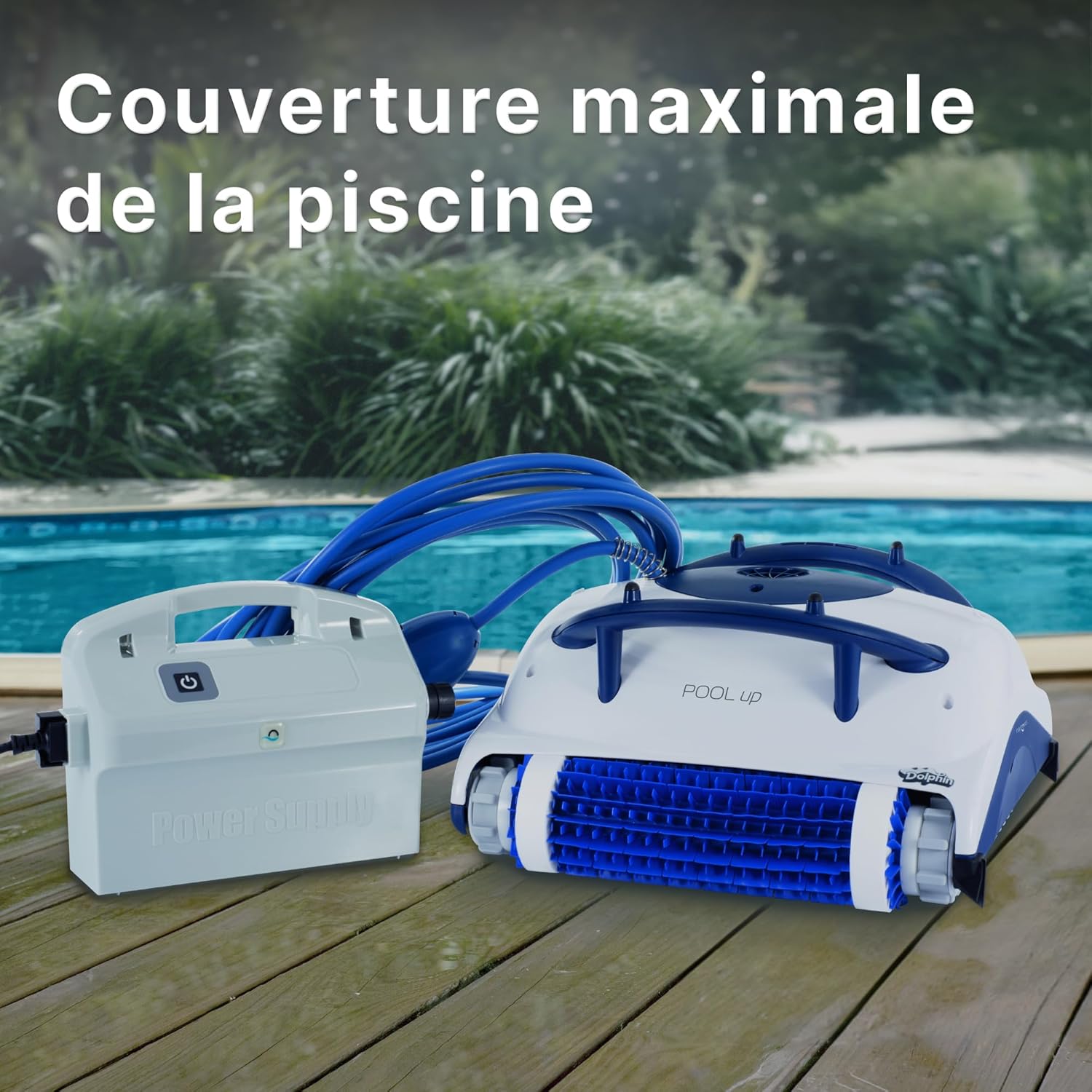 Dolphin Pool UP Robot Nettoyeur électrique avec Fil pour Piscines Hors-Sol jusqu'à 8 mètres de Longueur - Nettoyage des parois - Économie d'énergie