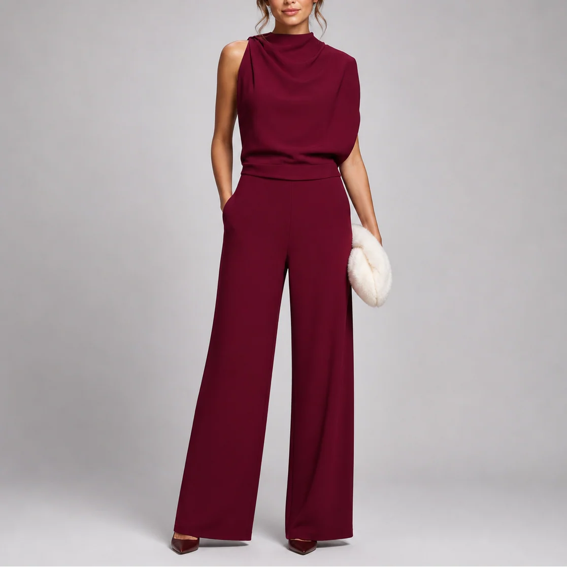 Women��s Sleeveless Jumpsuit Wide-Leg Silhouette