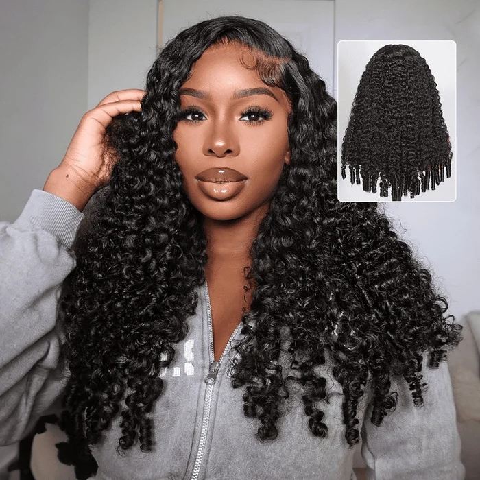 300% Burmese Curly HD Lace Frontal Wig With Spiral Curly Ends Pull & Go Glueless Human Hair Wig