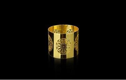Gold Solid Napkin Rings, Set of 6
