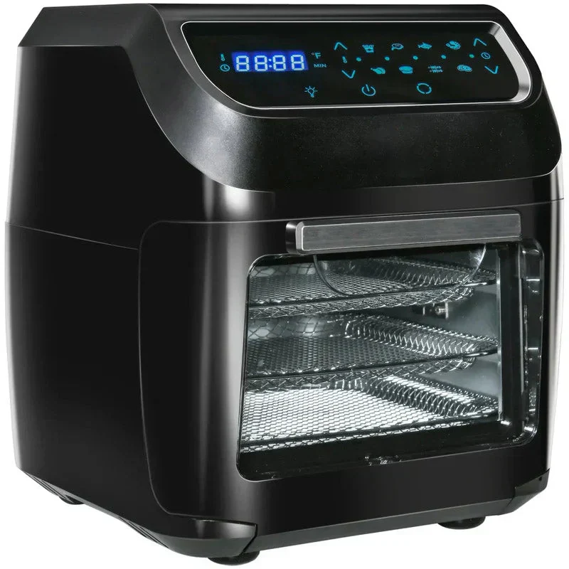 12QT Air Fryer Oven Combo, 8-in-1, 1700W, LED Display, Black, Includes Accessories
