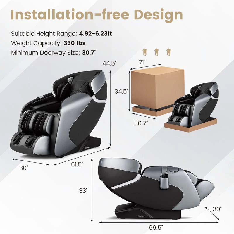 3D SL Track Zero Gravity Massage Chair Full Body Massage Recliner with AI Voice Control