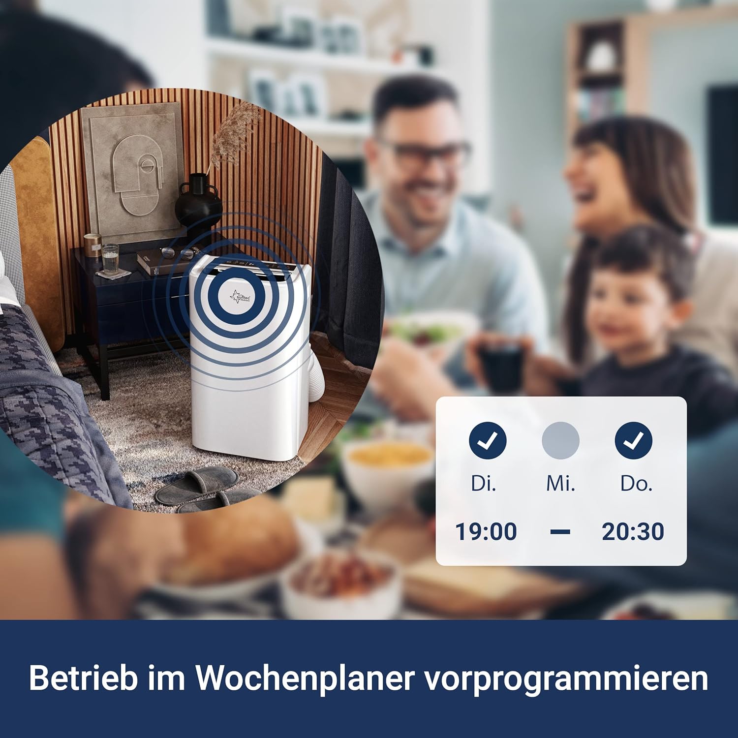SUNTEC Mobiles Klimagerät Impuls 2.6 Eco R290 – Klimaanlage mobil und leise mit Abluftschlauch – Kühler & Entfeuchter für Räume bis 34 qm – Mobile Kühlung für Wohnung & Büro – 9.000 BTU | 2600 Watt