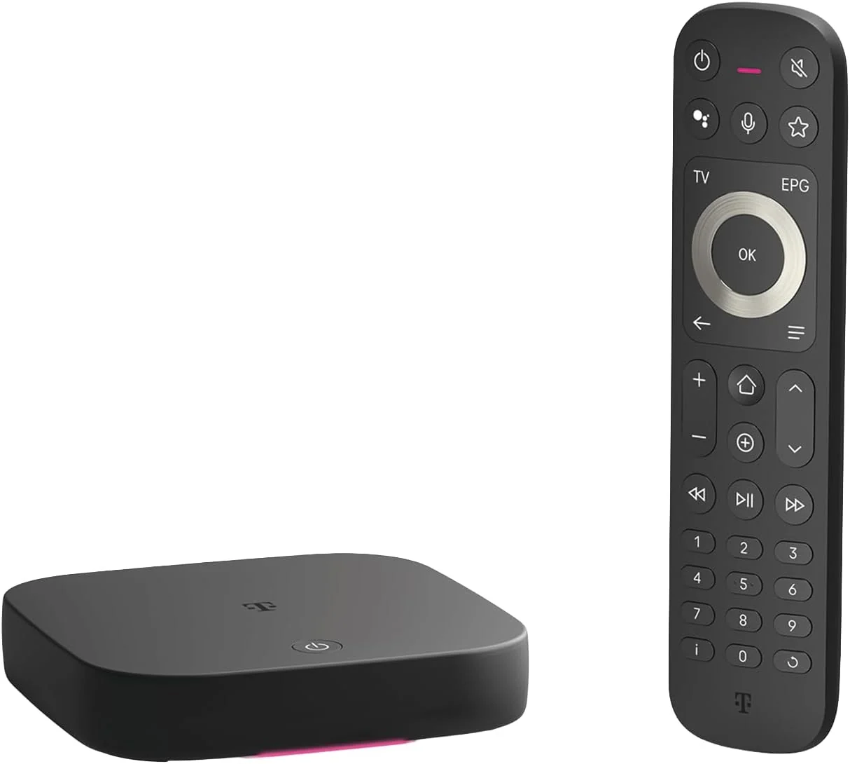 TV-Box MagentaTV One 2. Gen Android TV 4K UHD HDR WLAN LAN HDMI Streaming Box mit Fernbedienung und Netzteil