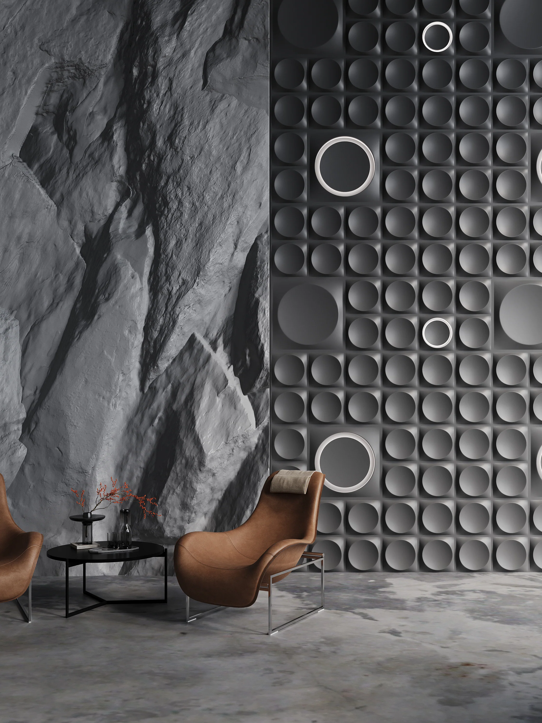GYPSUM 3D WALL PANEL | COSMIC 0012 + LED LARGE