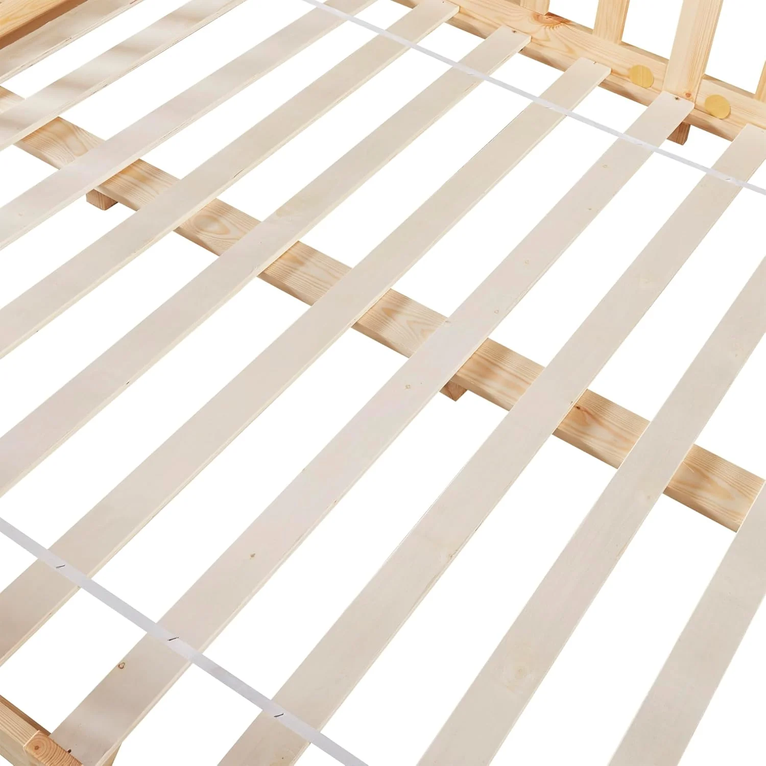 [en.casa] Letto per bambini Sisimiut a capanna 80 x 160 cm con protezione anticaduta letto in legno per bambini letto a terra rete a doghe in legno di pino Bianco opaco