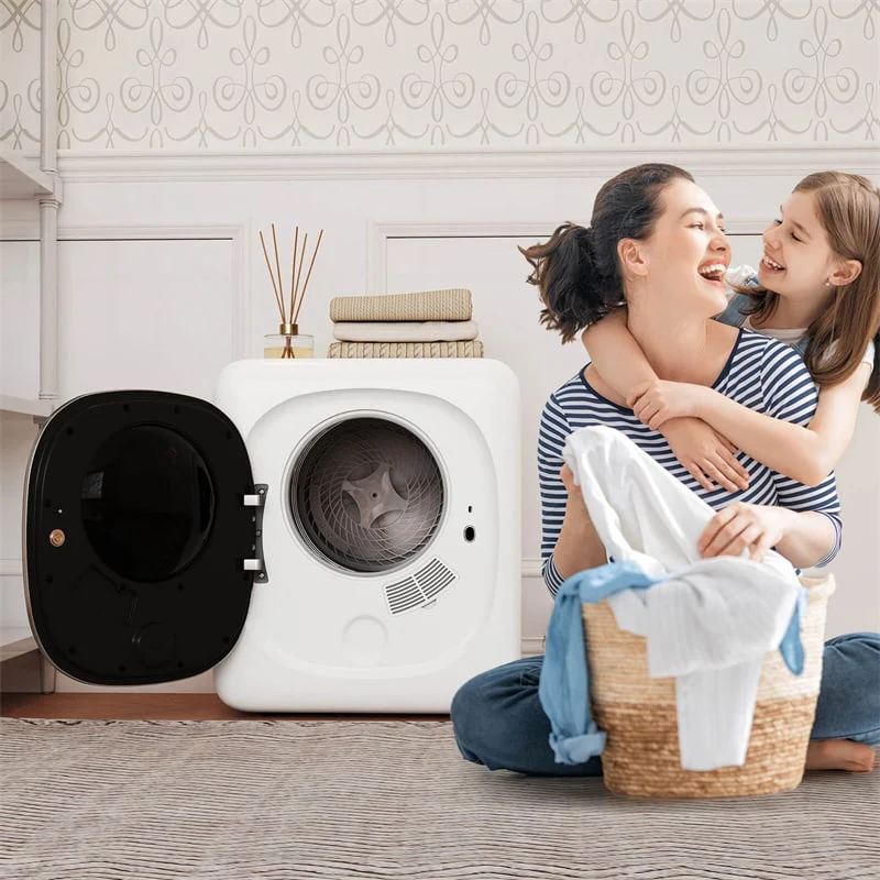 1.5 cu.ft Portable Clothes Dryer, 800W Electric Compact Laundry Dryer with Stainless Steel Tub & LED Touch Panel for Apartment, Dorm & RV