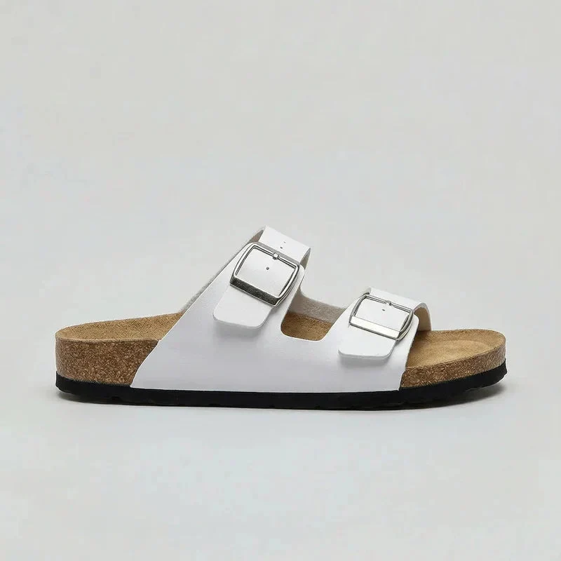 Unisex Double-Strap Sandals Adjustable Buckle Design