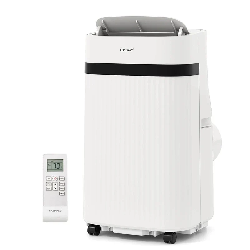12000 BTU Hordozható Klíma, 3 az 1-ben Klímaberendezés Ventilátorral, Párátlanítóval és Alvó üzemmóddal, 24 órás Időzítővel, Ablakkészlettel, 50 nm-ig hűt