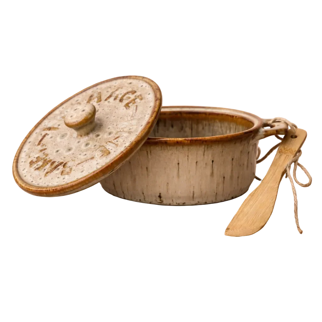 Stoneware Brie Baker & Bamboo Spreader