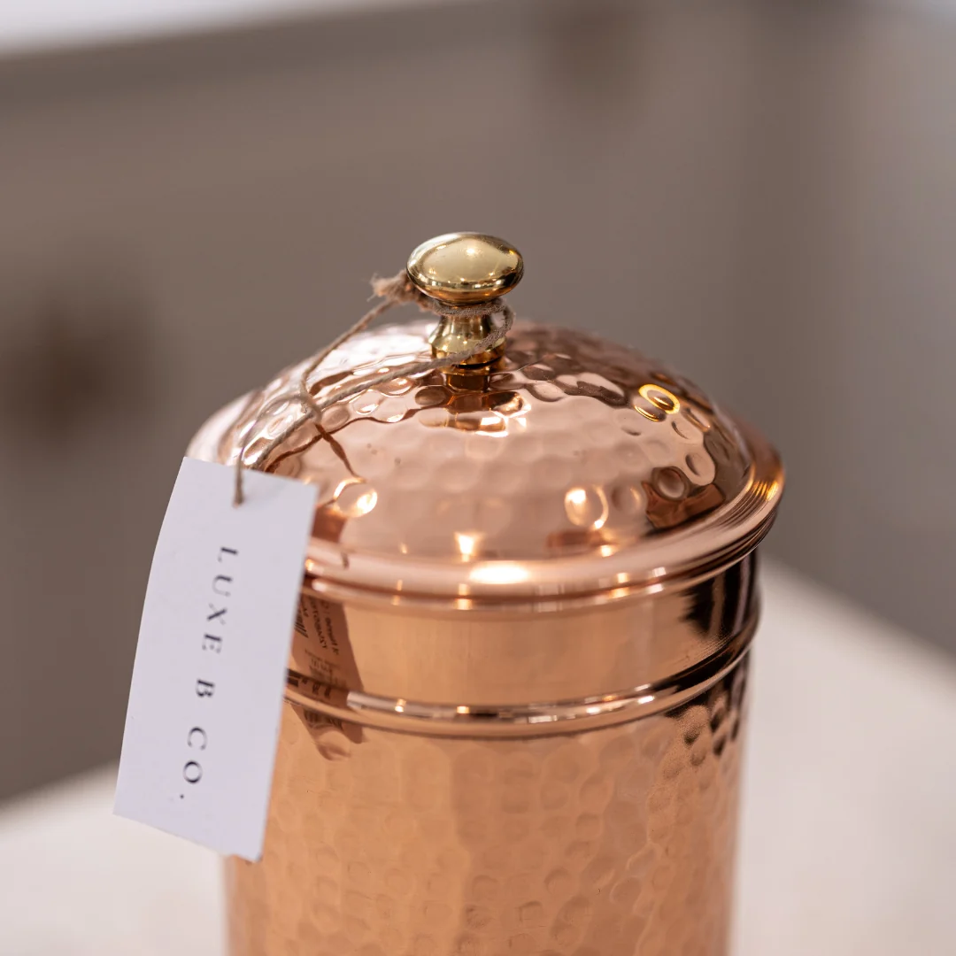 Copper Hammered Canister