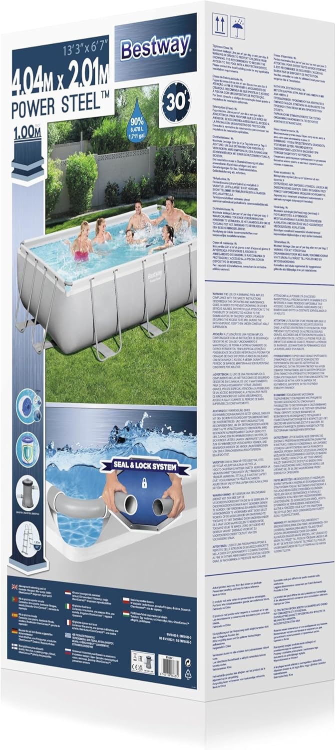 Bestway POOL OUTS POOL 404 x 201 x 100 cm Rechteckig Power Steel™ Pool Rohrbecken