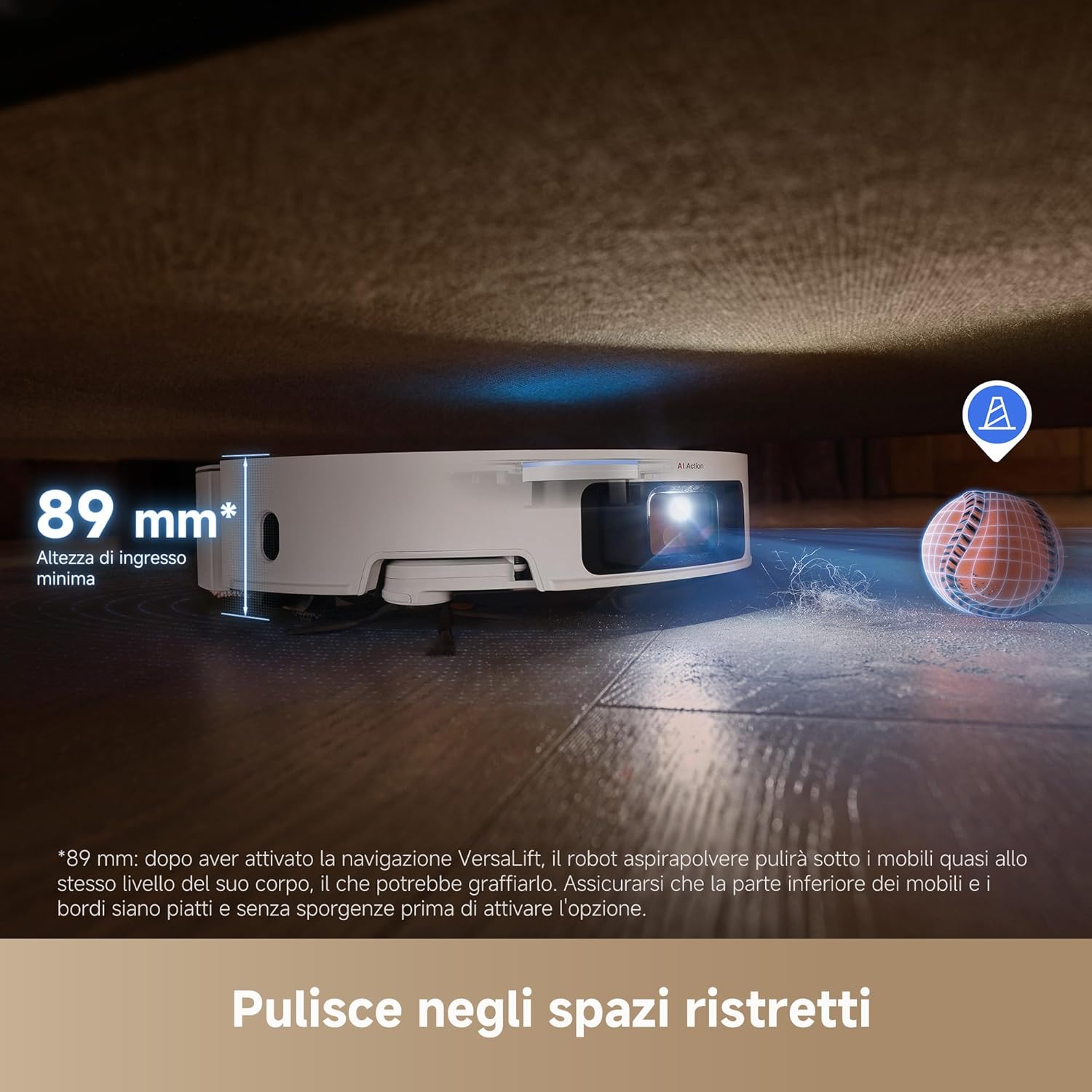 DREAME X50 Ultra Complete Robot Aspirapolvere, Rilevamento Degli Ostacoli con IA e Navigazione a 360°, Superare l'ostacolo di 6CM, Aspirazione Fino a 20000 Pa, Doppia Spazzola Antigroviglio