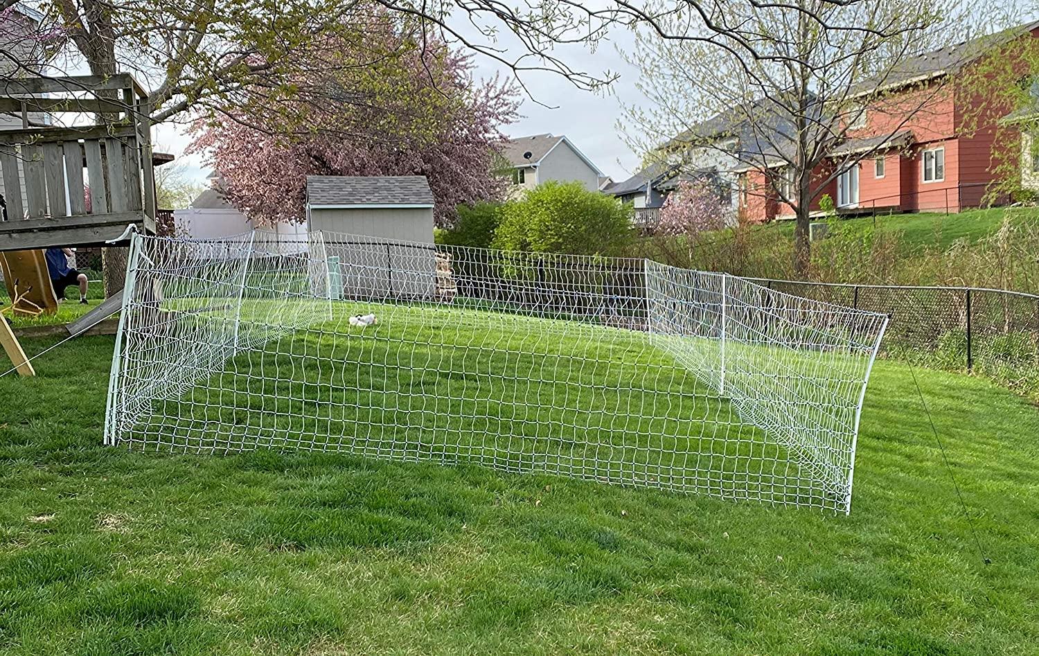 Starkline Electric Poultry Netting Kit �C AC Energizer (48��� x164�� White/Blue Poultry Netting) (12/48/3) All in One Electric Fence Kit for Backyards, Homesteads, Ranches or Farms