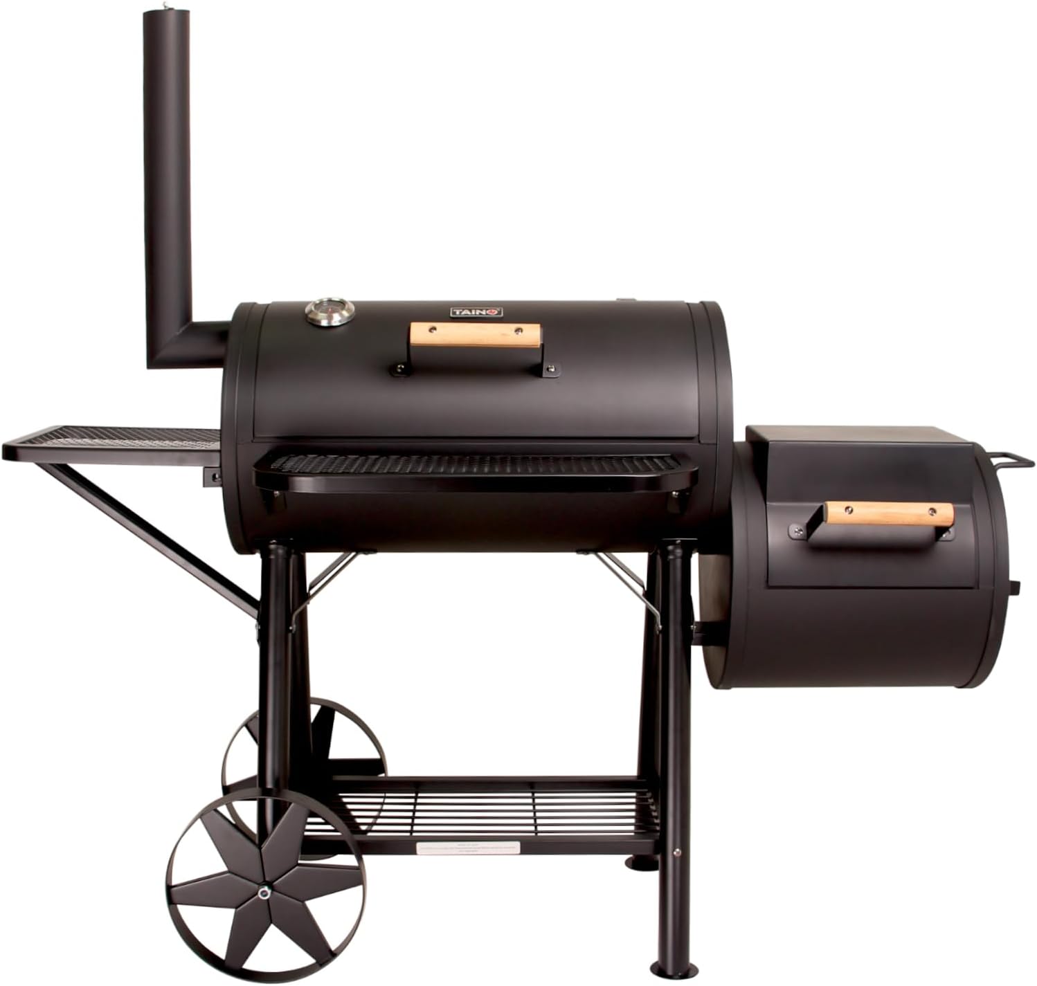 TAINO Yuma XXL 90kg Profi-Smoker massiver Räucherofen Holzkohle schwarz 3,5mm Stahl