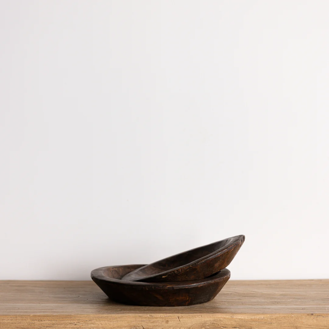 Round Wooden Bread Bowl