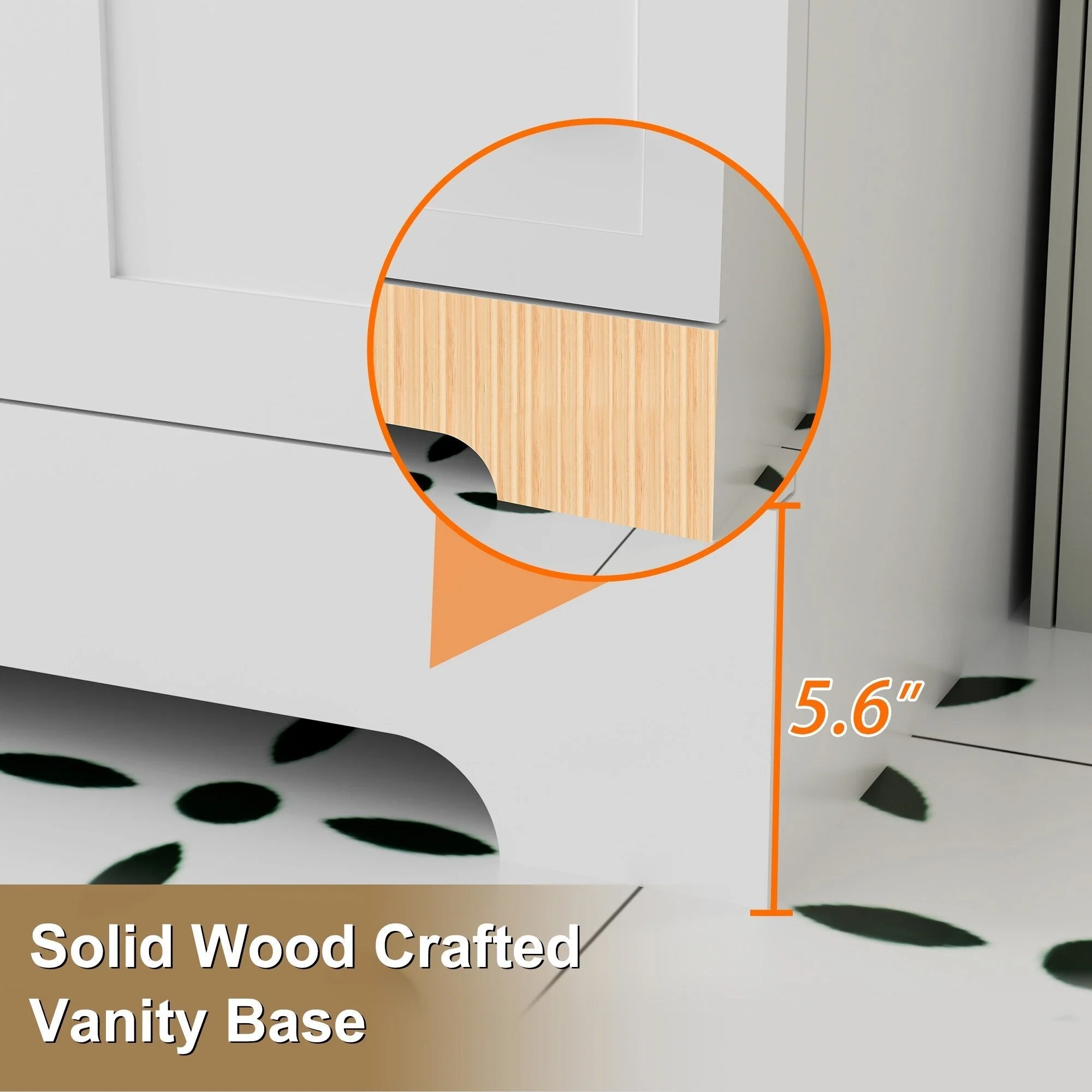 Wavy Line 30/36/48 Bathroom Vanity Set with Sink & Faucet