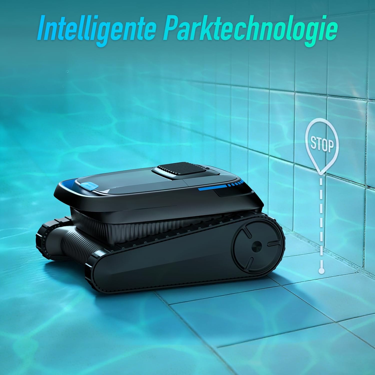 (2026 Neu) PC10 Poolroboter, Poolsauger Akku Kabelloser, Poolroboter Boden und Wand, Wasserlinie, 18927 LPH, Intelligenten Navigation, Wandklettern, Poolreiniger für Pools bis 170㎡