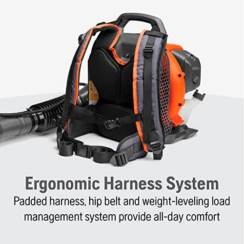 Husqvarna 150BT Petrol Leaf Blower with Backpack, 51 cc, 2.16 hp, 765 CFM, 270 MPH, Ergonomic Design