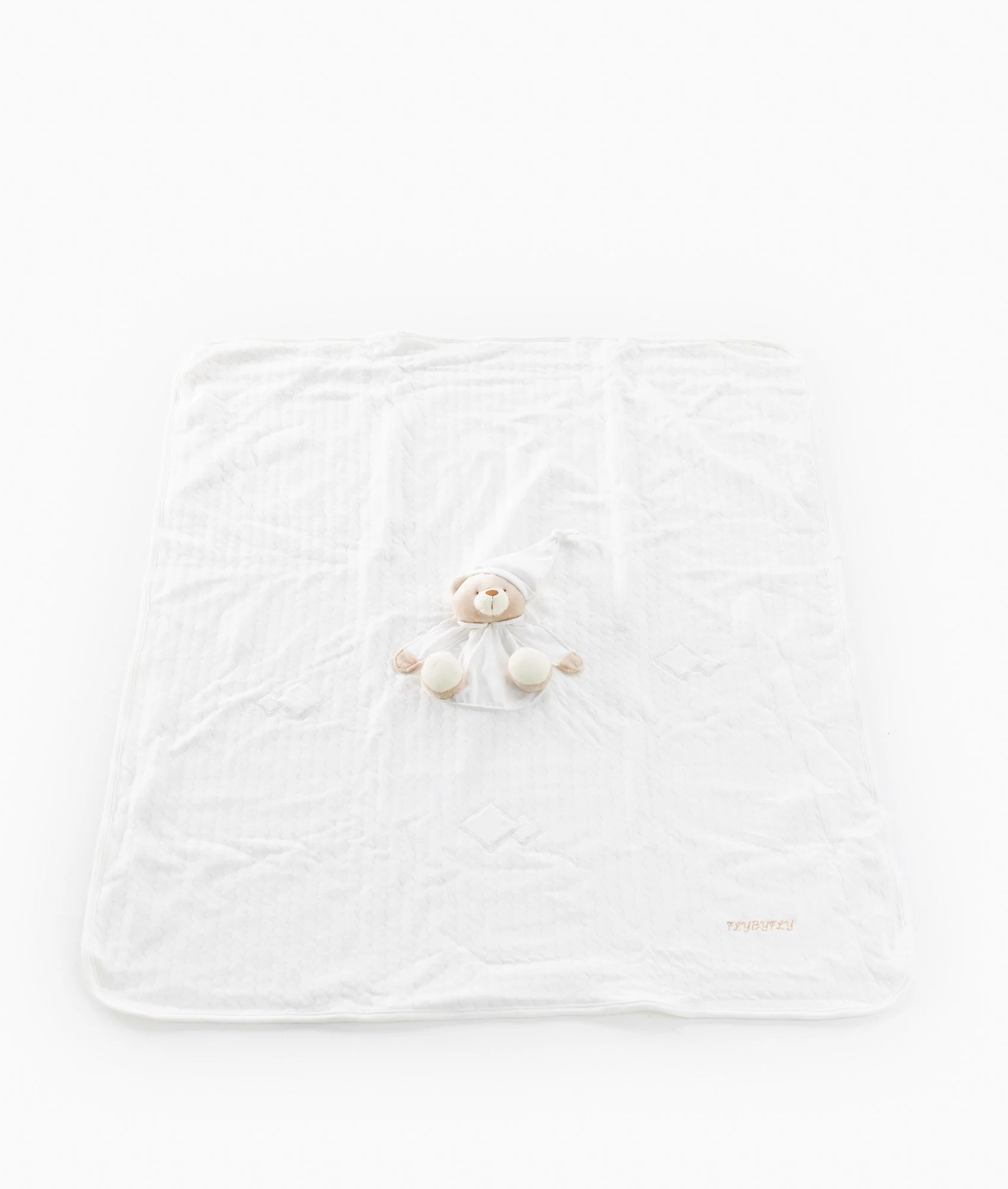 3D Baby Blanket | White & Beige