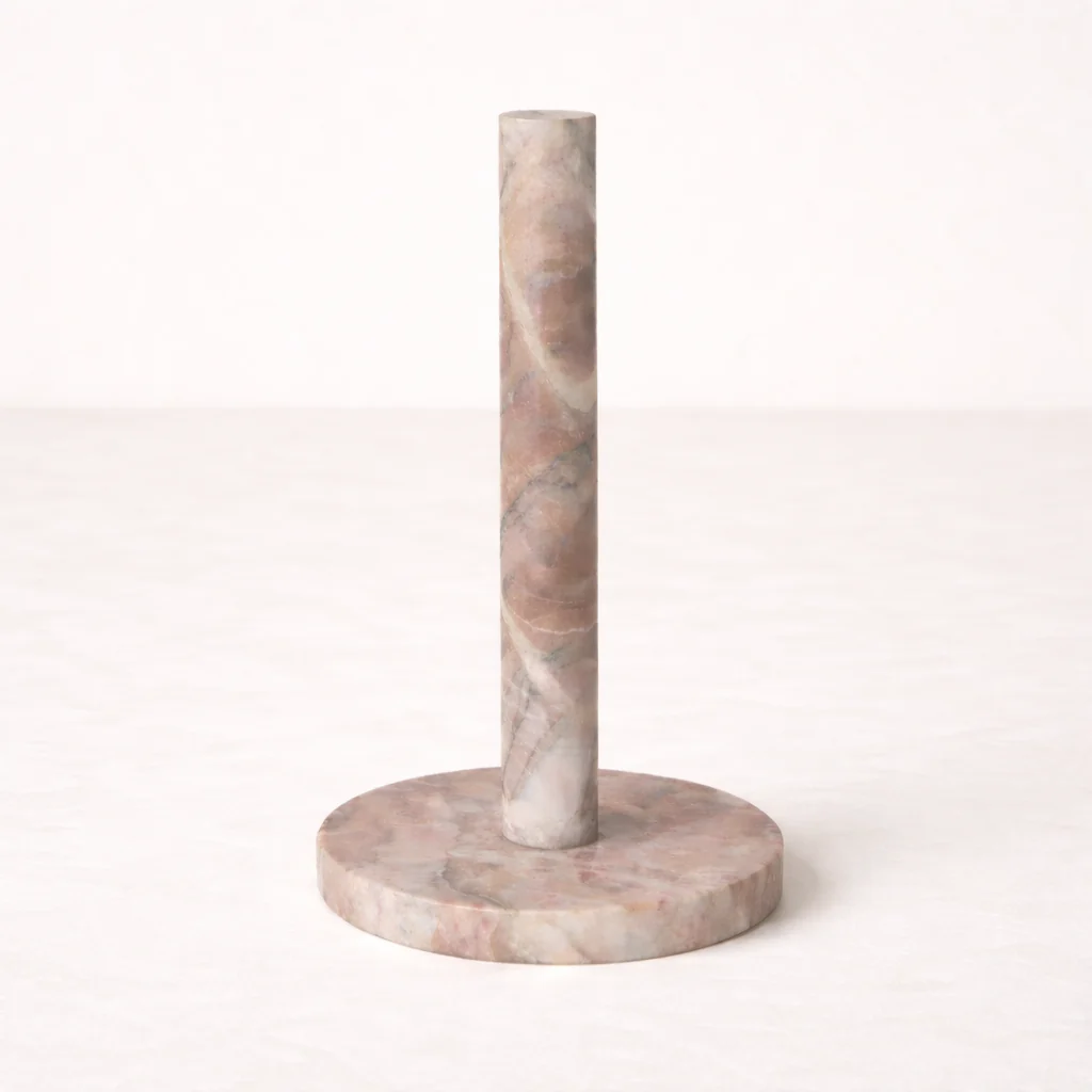 Pink Marble Paper Towel Holder