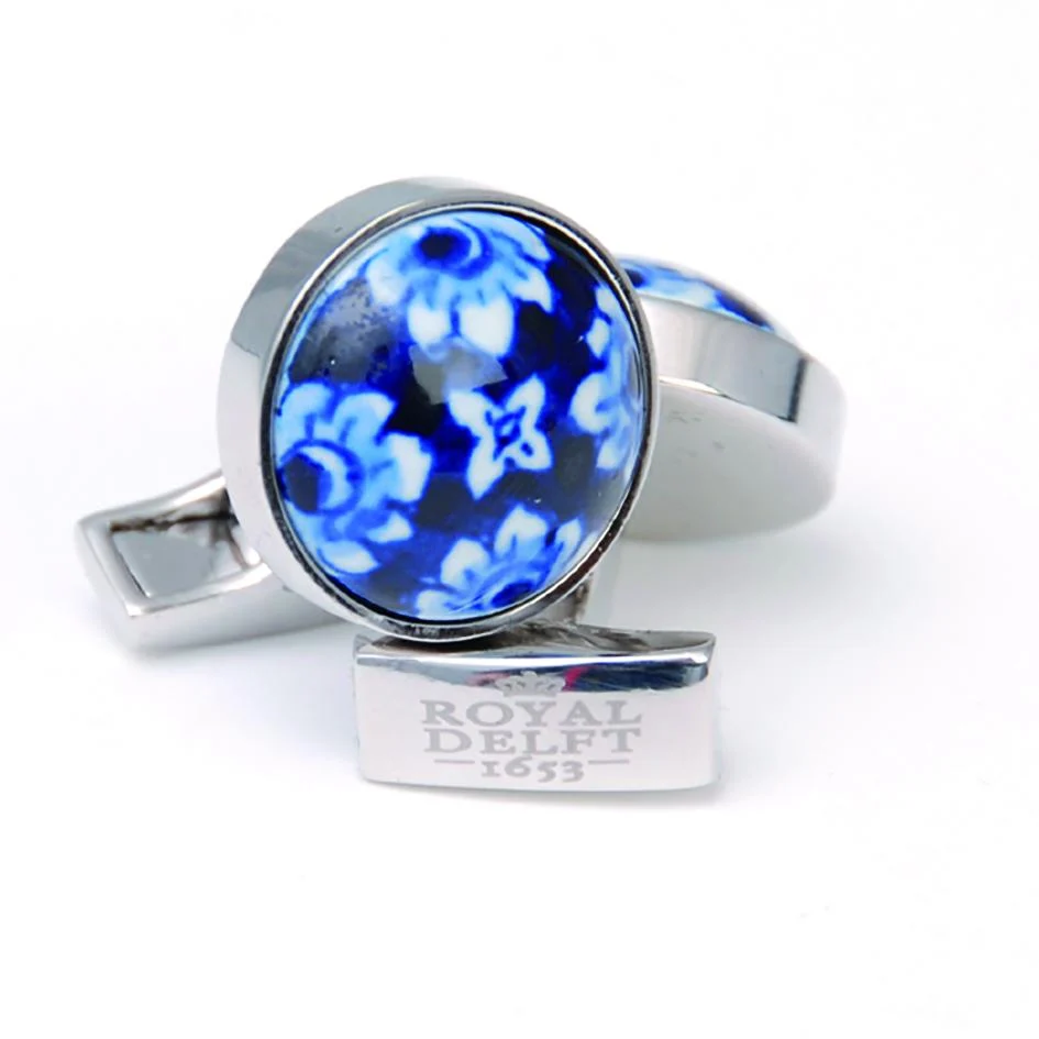 Round Flower Cuff links