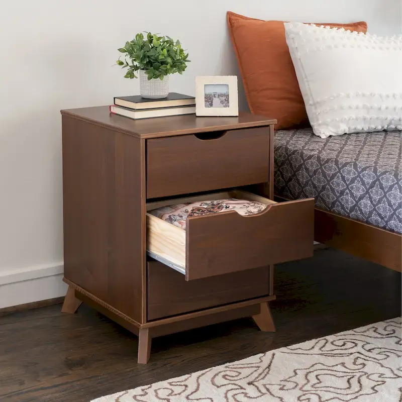 Purcell Pine Wood 3-Piece Bedroom Set with 6-Drawer Dresser and 3-Drawer Nightstands (Set of 2)