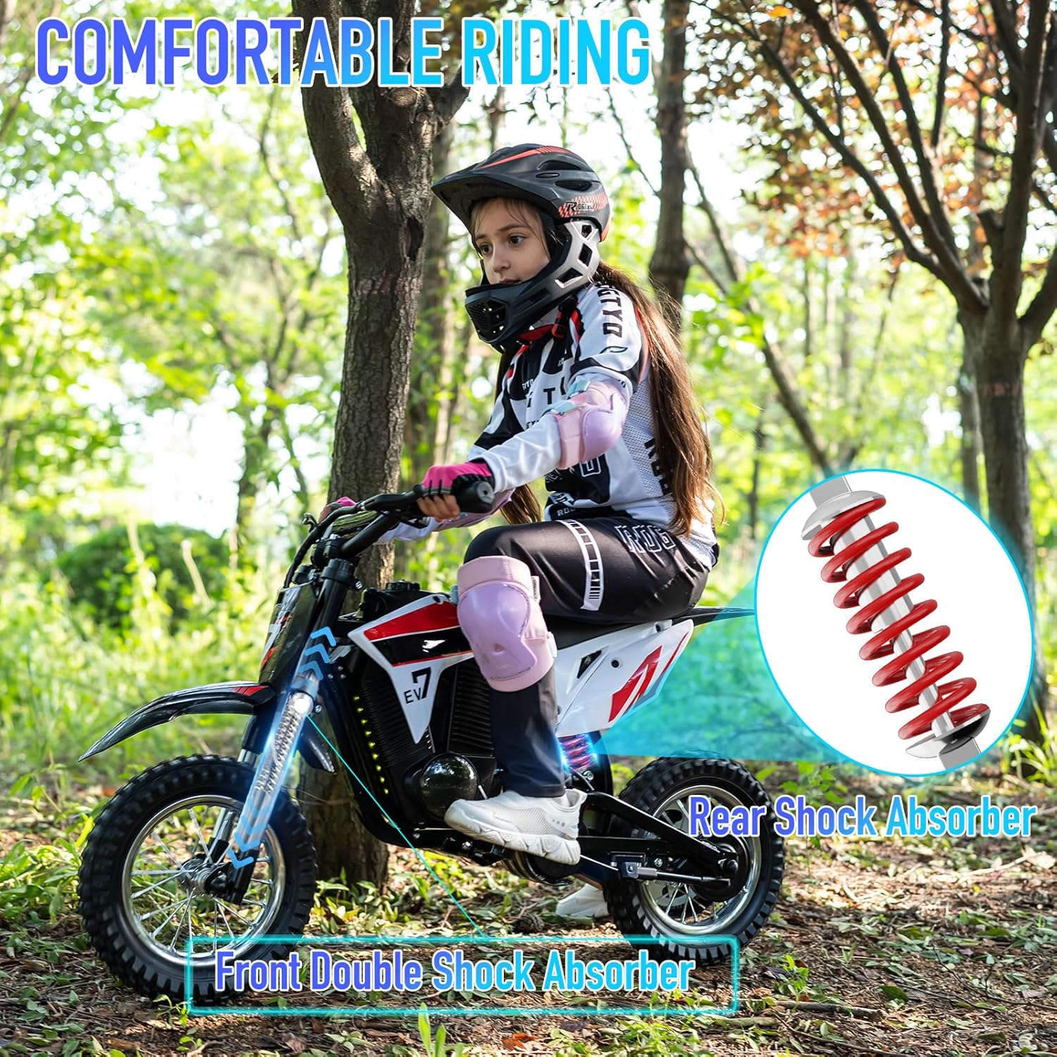 EVERCROSS EV12M Elektro Motorrad Kinder, Elektromotorrad mit 300W Motor, 8/12/25 KMH Geschwindigkeitsmodus, 15KM Lange Reichweite, 12 Zoll Luftreifen, Moto Cross für Kinder von 3–12 Jahren