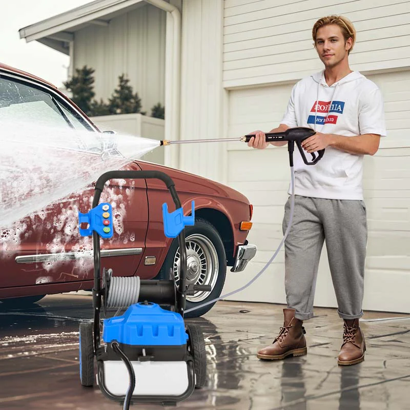 2300 PSI 1.8 GPM Electric Pressure Washer, Portable High Pressure Power Washer w/Wheels, 5 Quick Connect Nozzles, Soap Bottle, 21 FT Hose