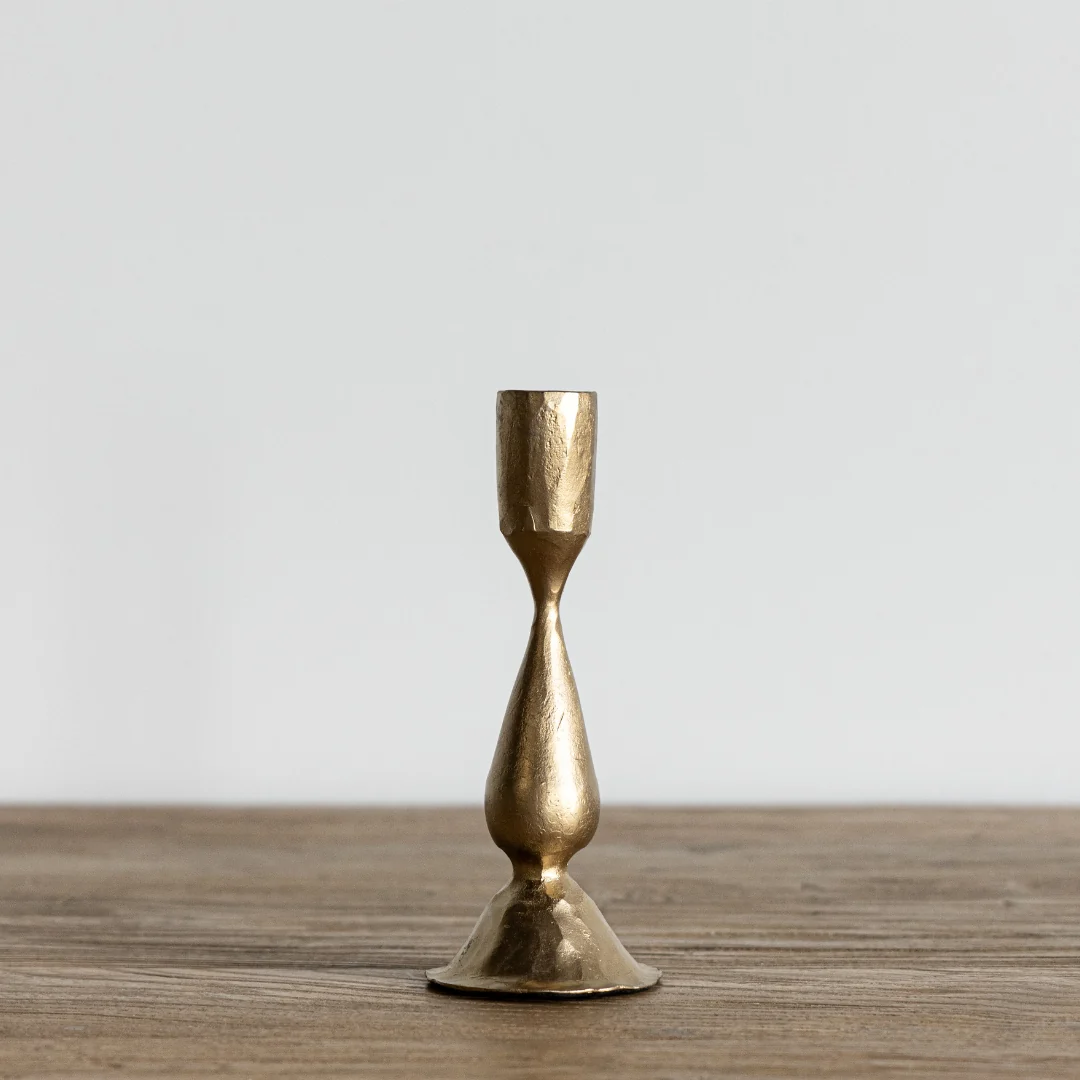 Hand Forged Gold Taper Candle Holder