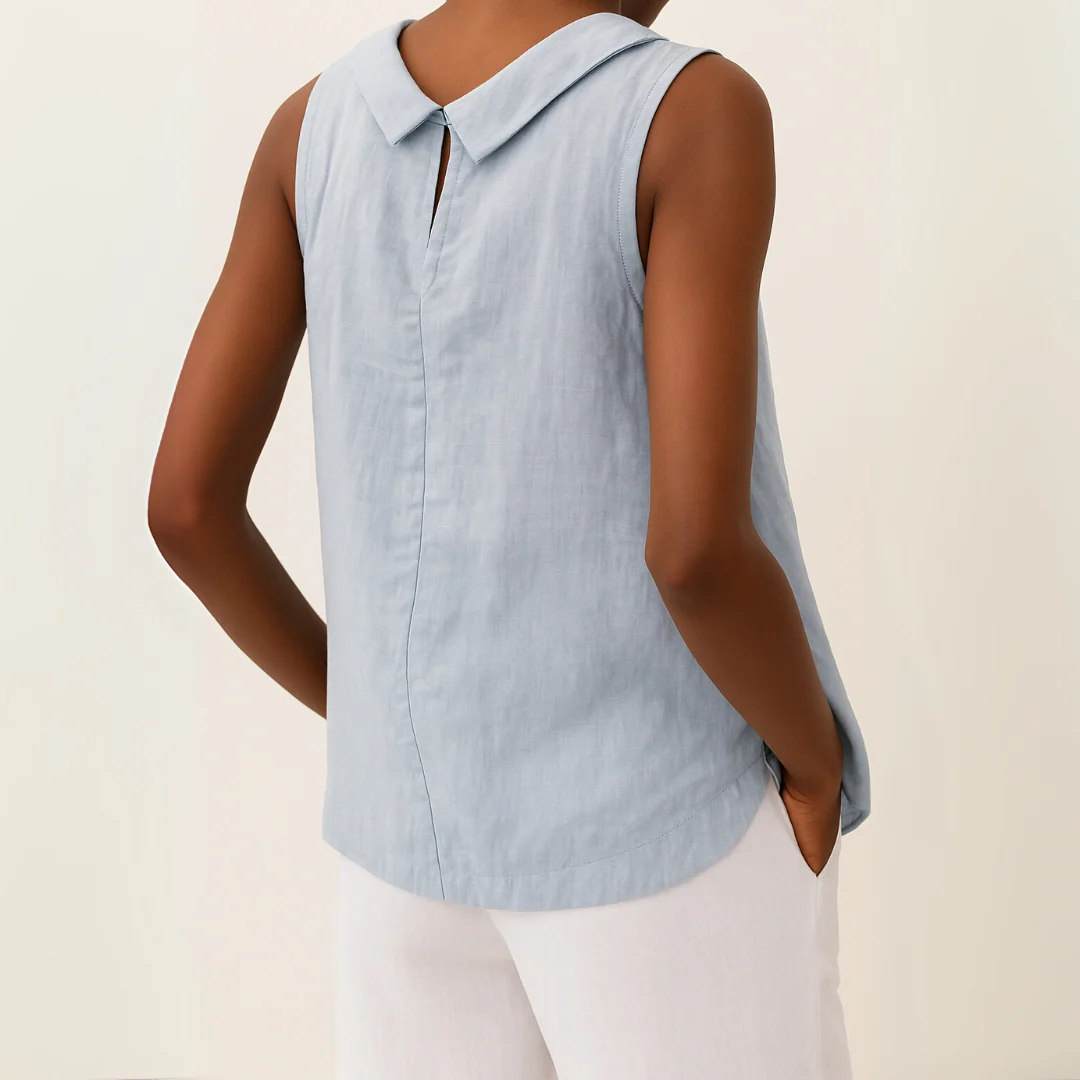 Women��s Sleeveless Tank Top Soft Roll Collar Summer Style
