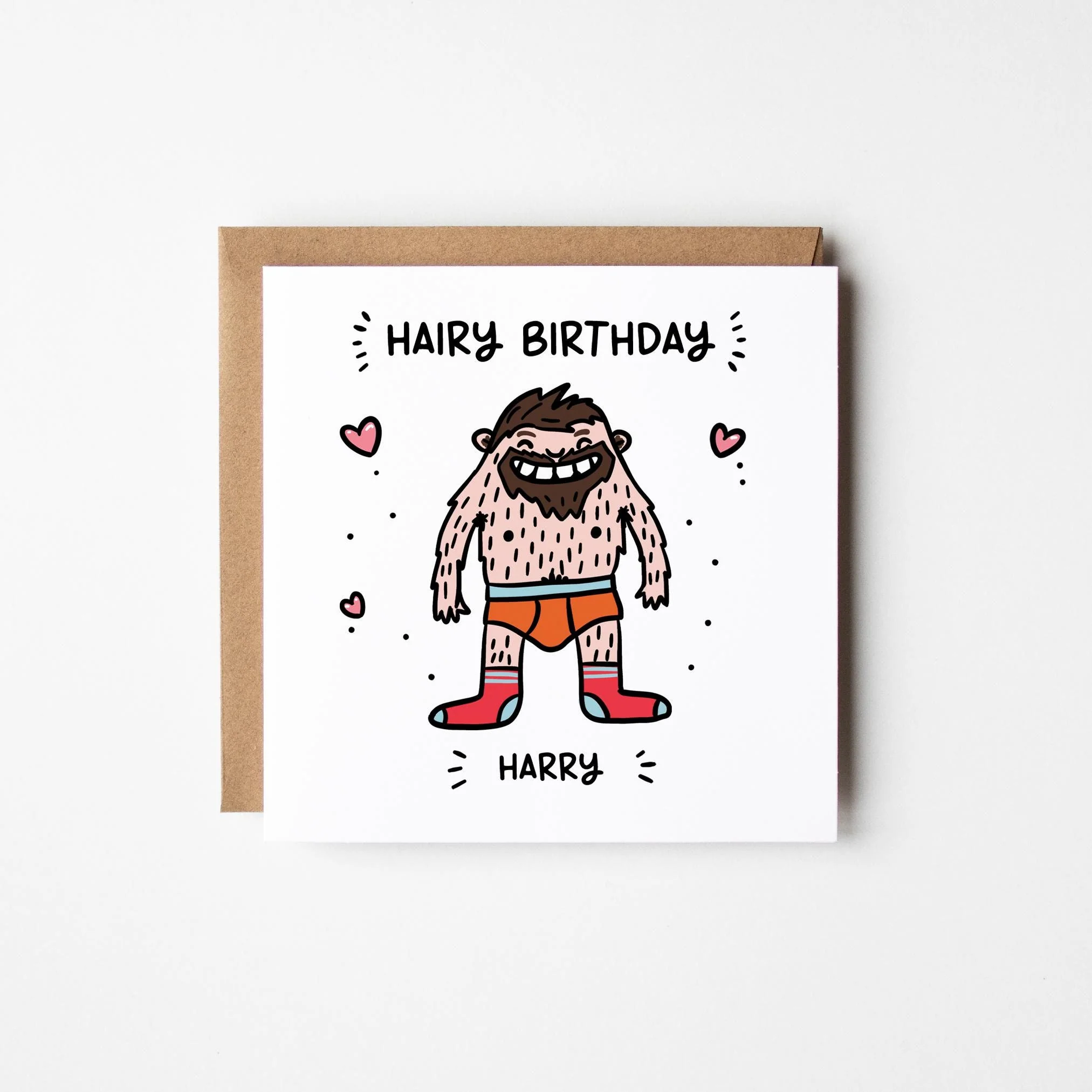 Hairy Happy Birthday Card for Him ? Personalised Mans Birthday Card ? Funny Birthday Card For Him ? Funny card for Dad