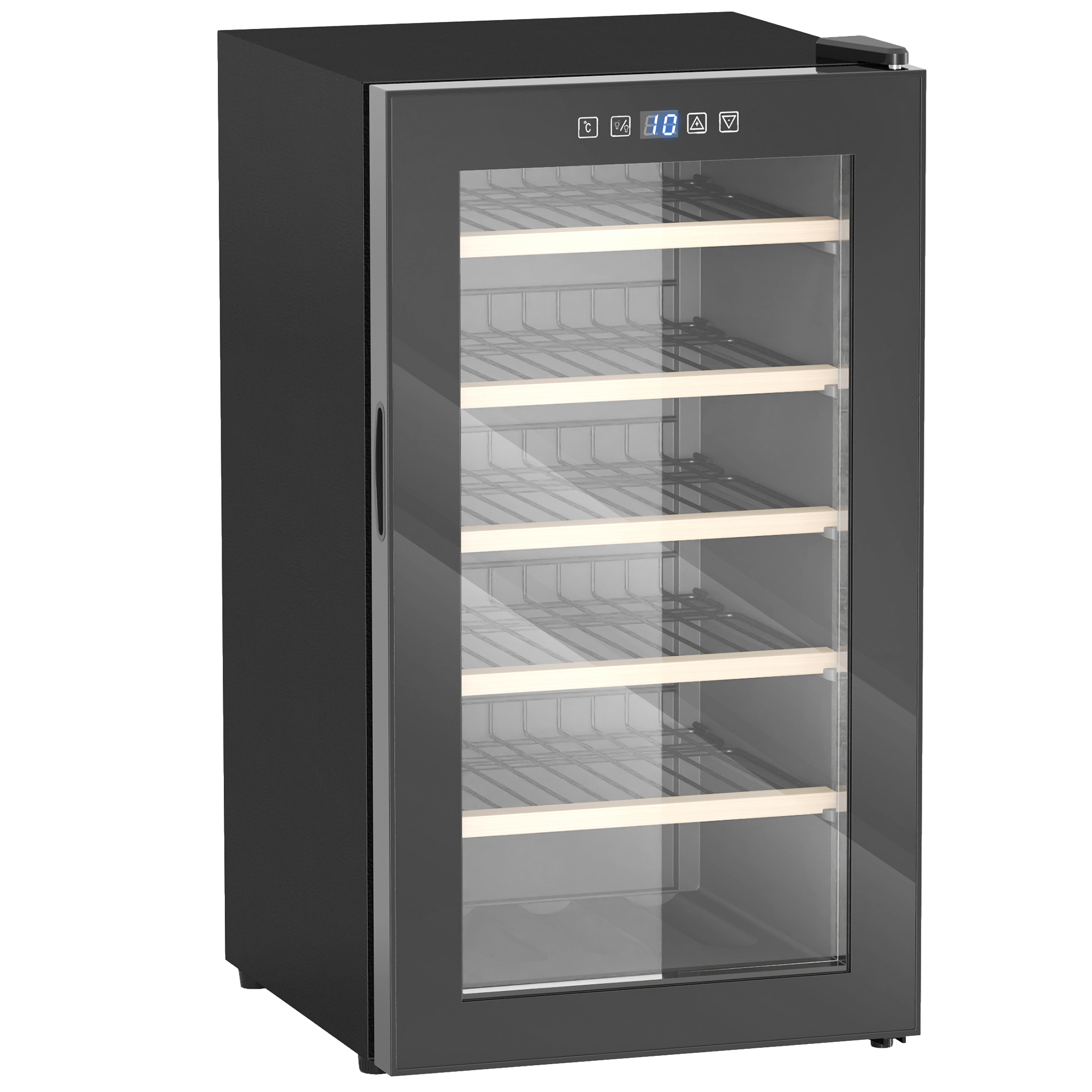 Wijnkoelkast voor 41 Flessen, 91 Liter Capaciteit, Drankenkoelkast met LED-Display en Touchscreen, Zwart