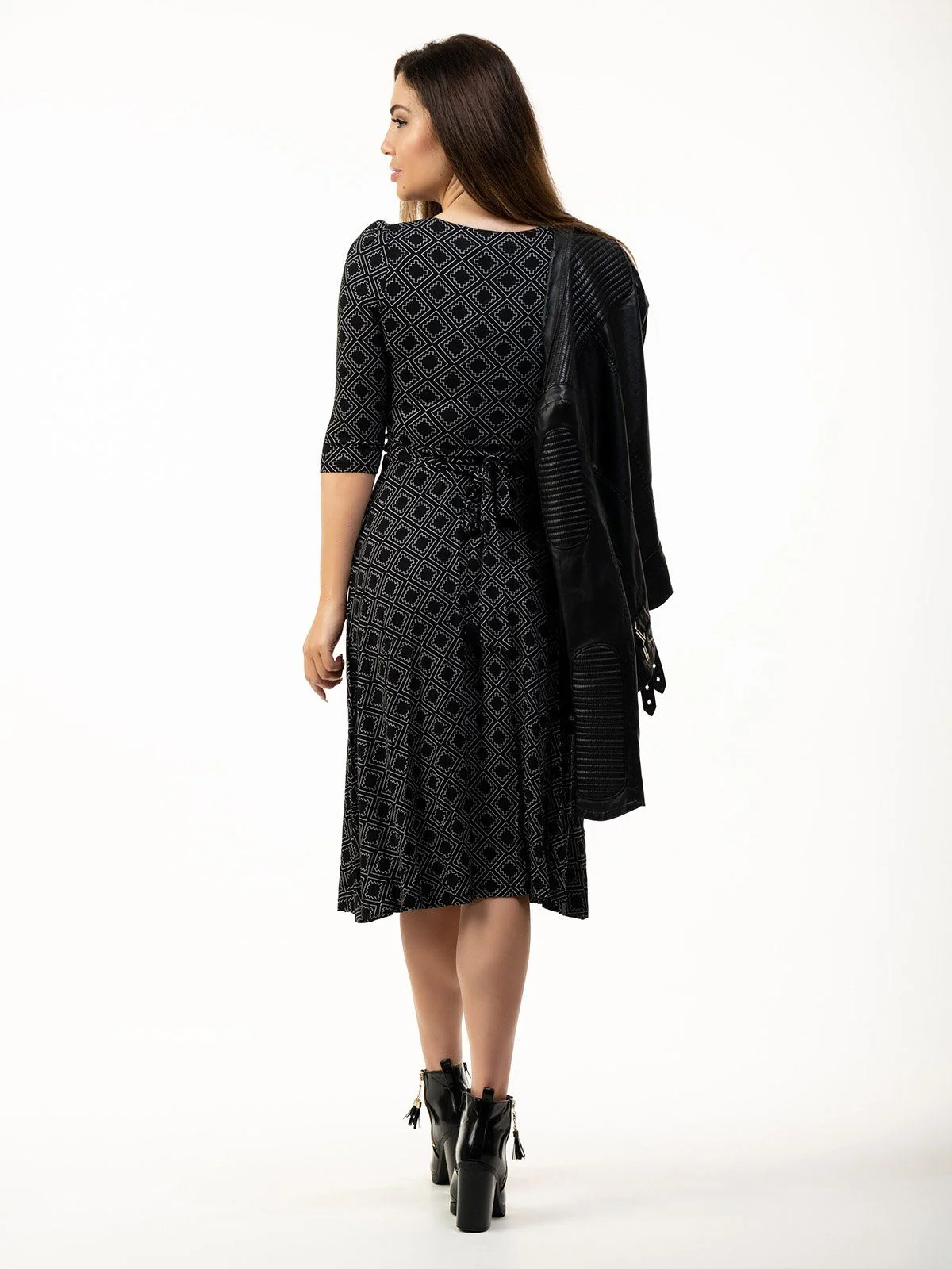 Valeria Geometric Print Midi Dress