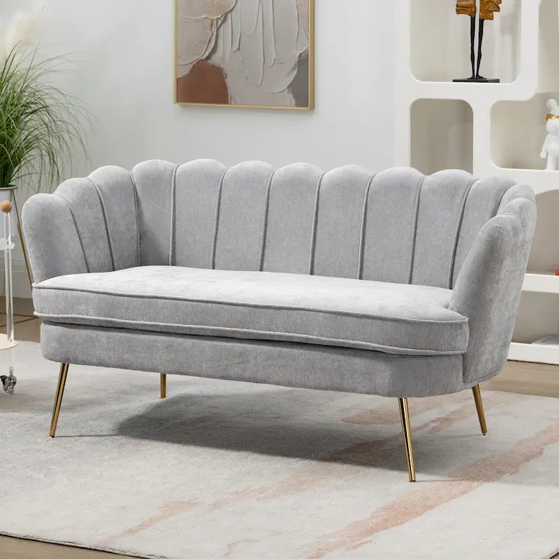 59W Mid-century Modern Tufted Loveseat Upholstered Sofa